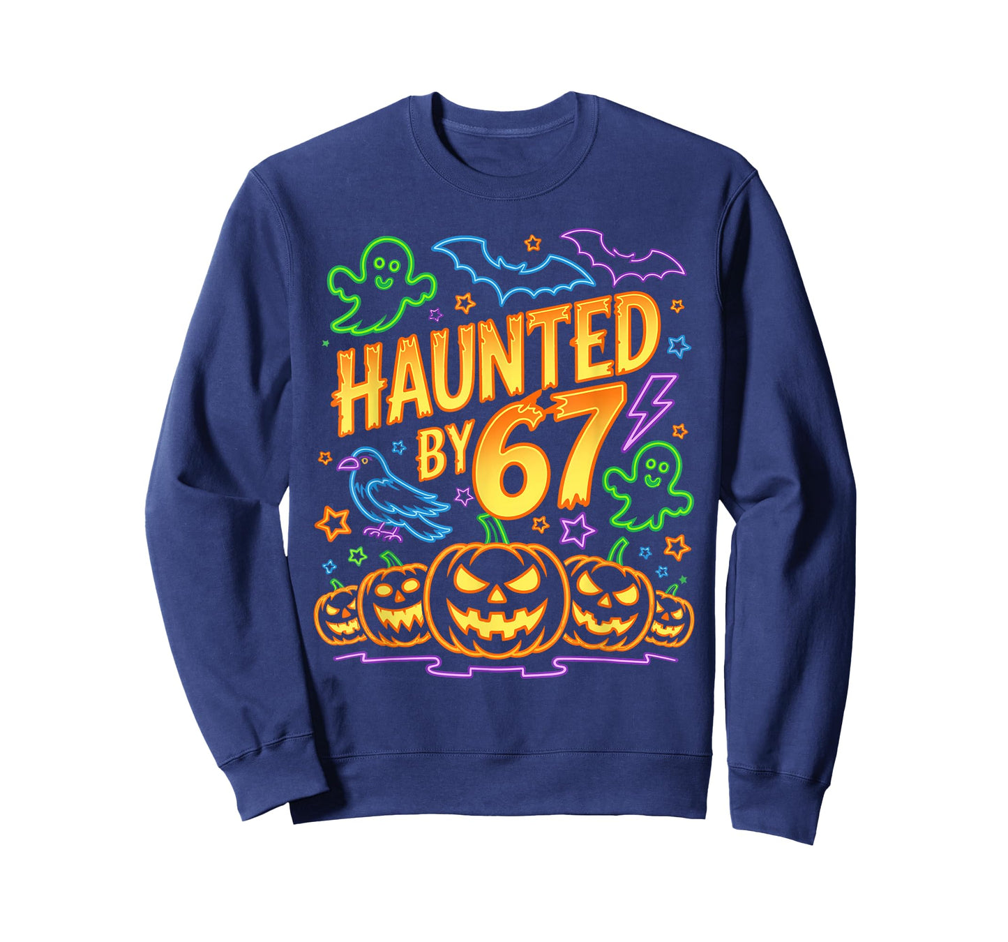 Haunted by 67 – Funny Six Seven Meme 6 7 Halloween Costume T-Shirt