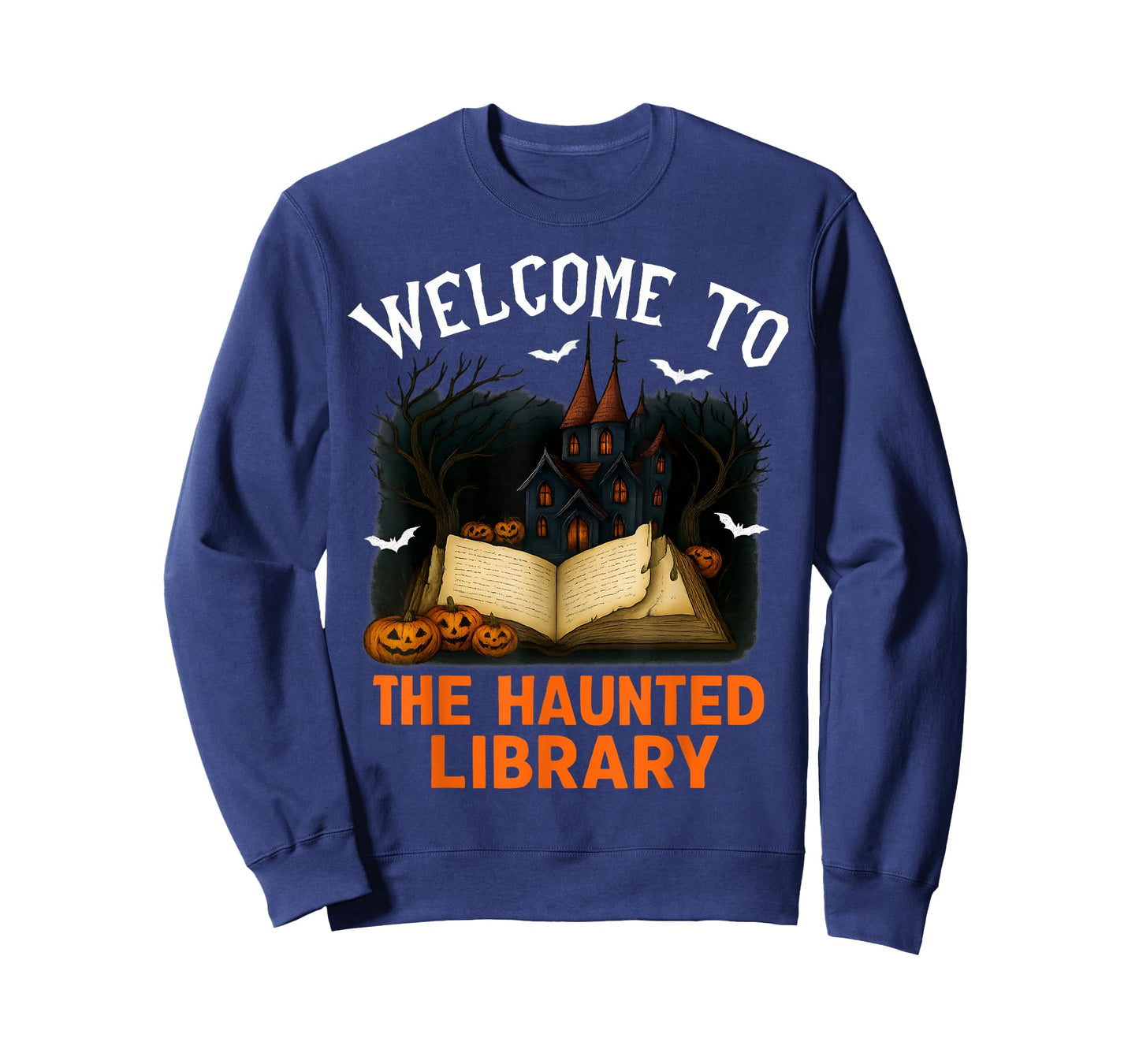 Retro Funny Halloween Welcome to The Haunted Library T-Shirt