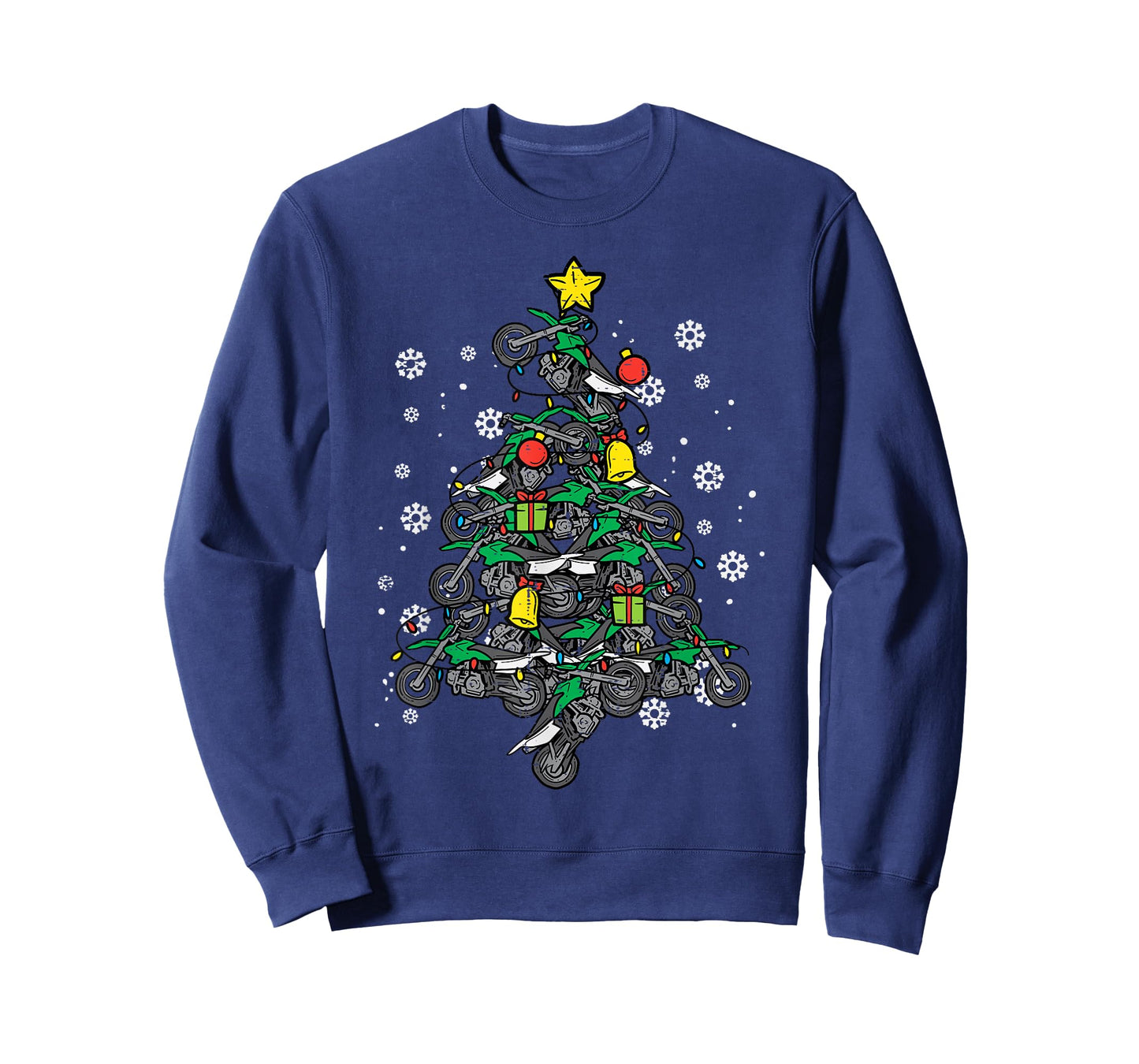 Dirt Bikes Christmas Tree Xmas Motocross Men Boy T-Shirt