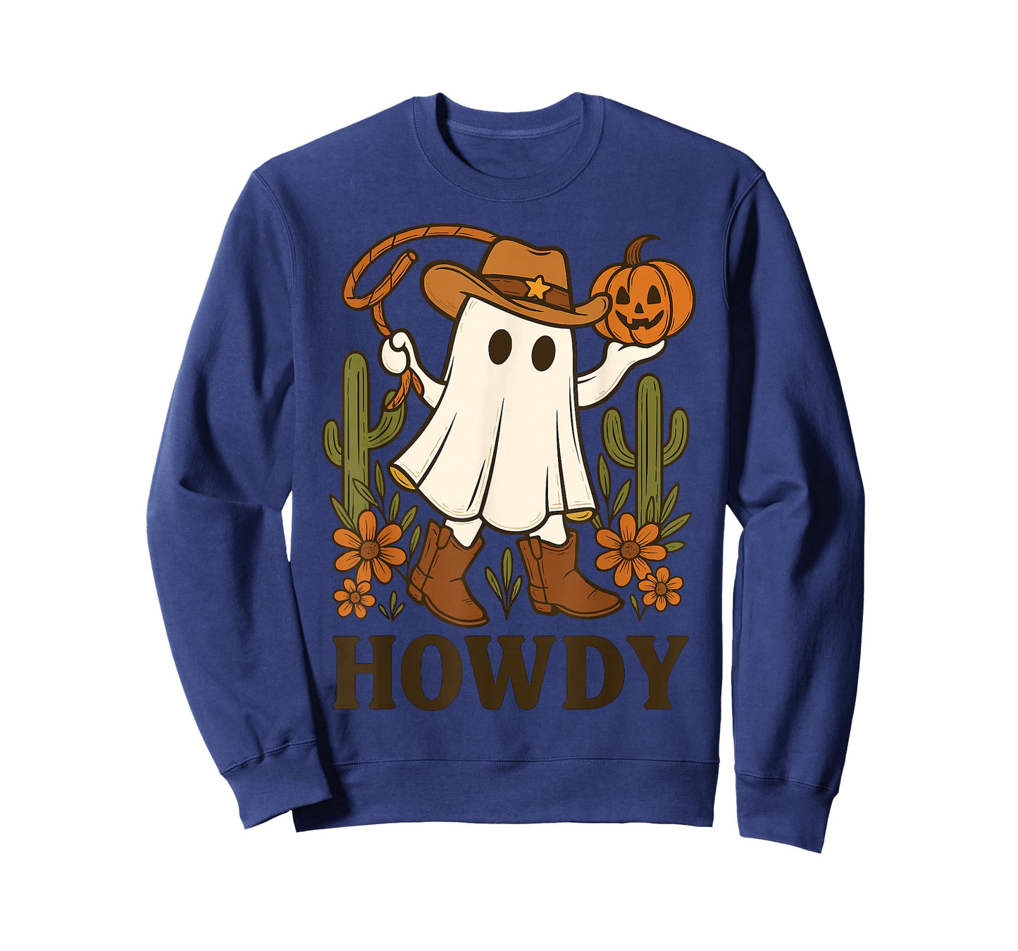 Retro Cowboy Ghost Howdy Cowgirl Halloween Shirt T-Shirt