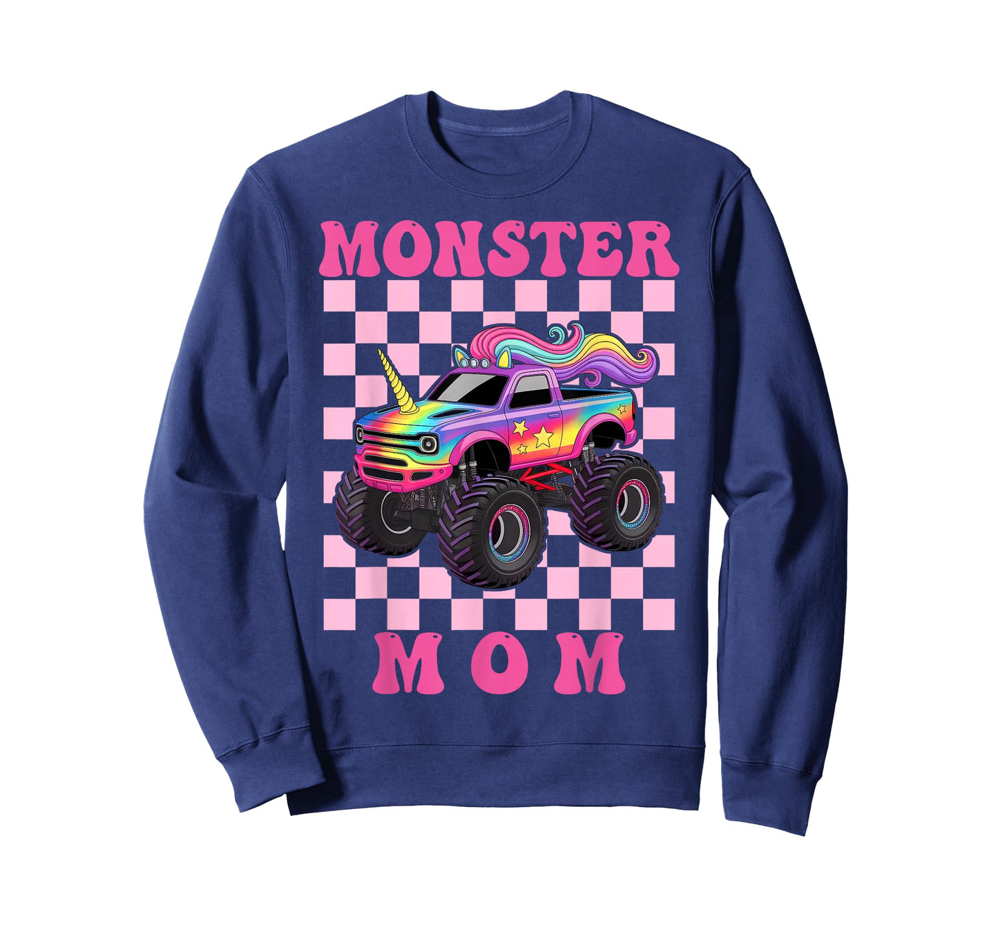 Monster Truck MoM Pink Monster Trucks Lover Mom Groovy T-Shirt