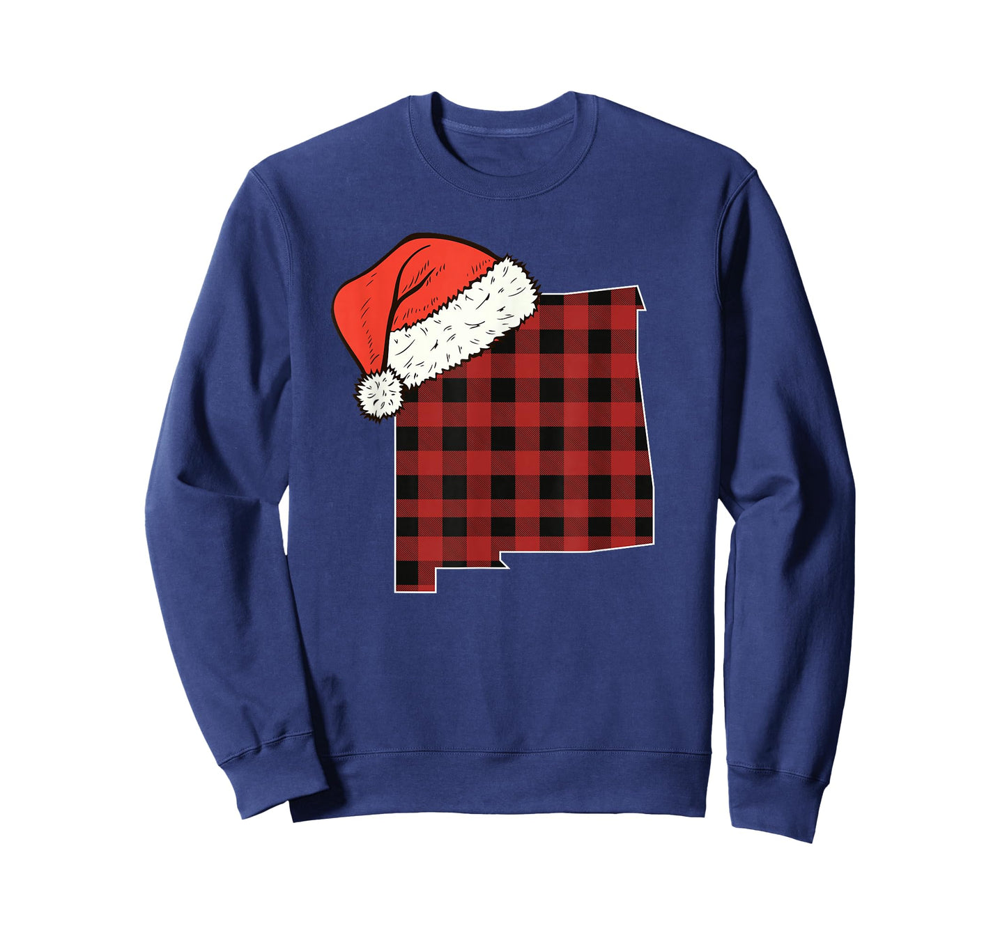 New Mexico Plaid Christmas Santa Hat Holiday Matching T-Shirt