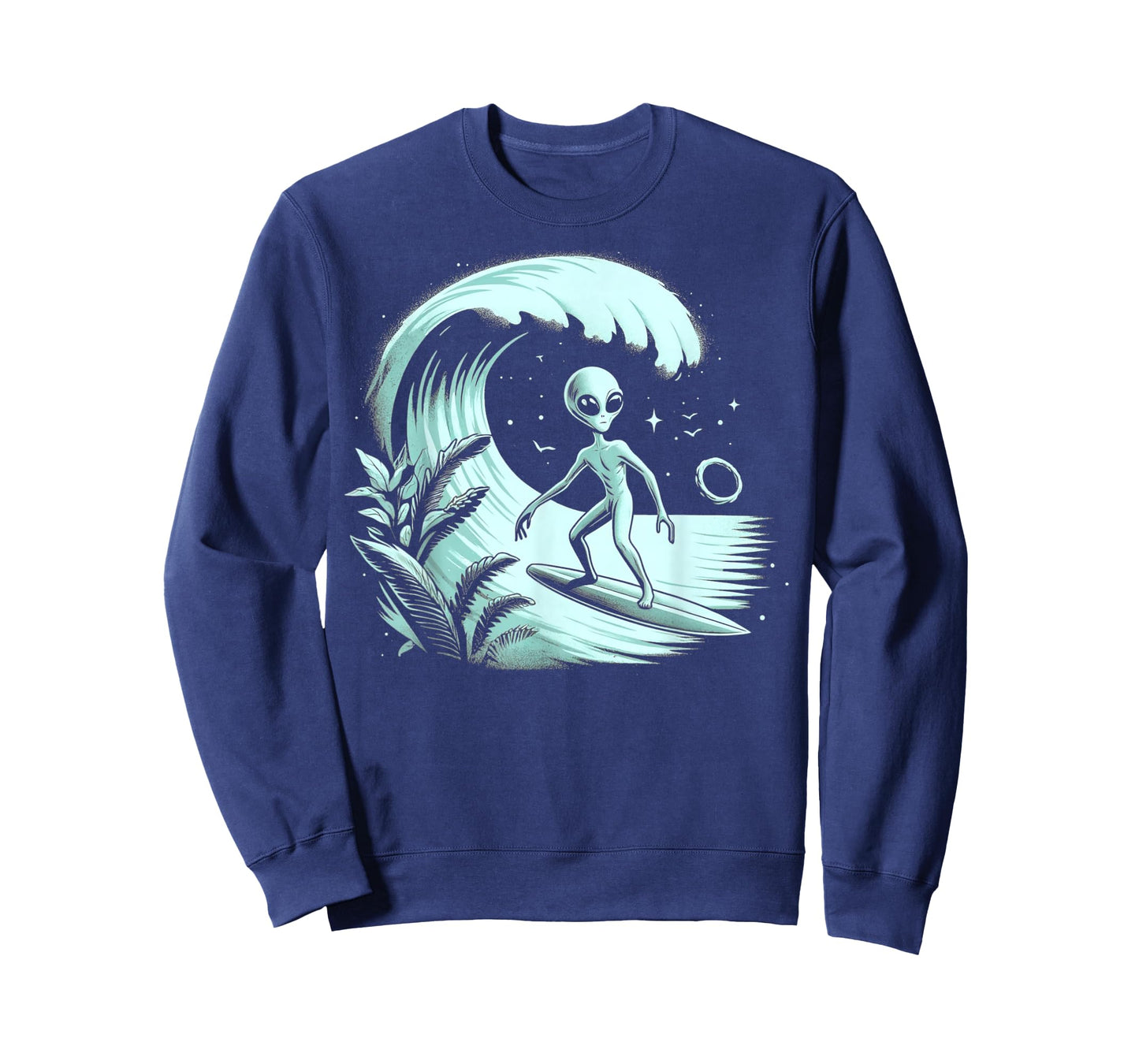 Alien Surfing Wave at Tropical Ocean Vintage Surf T-Shirt