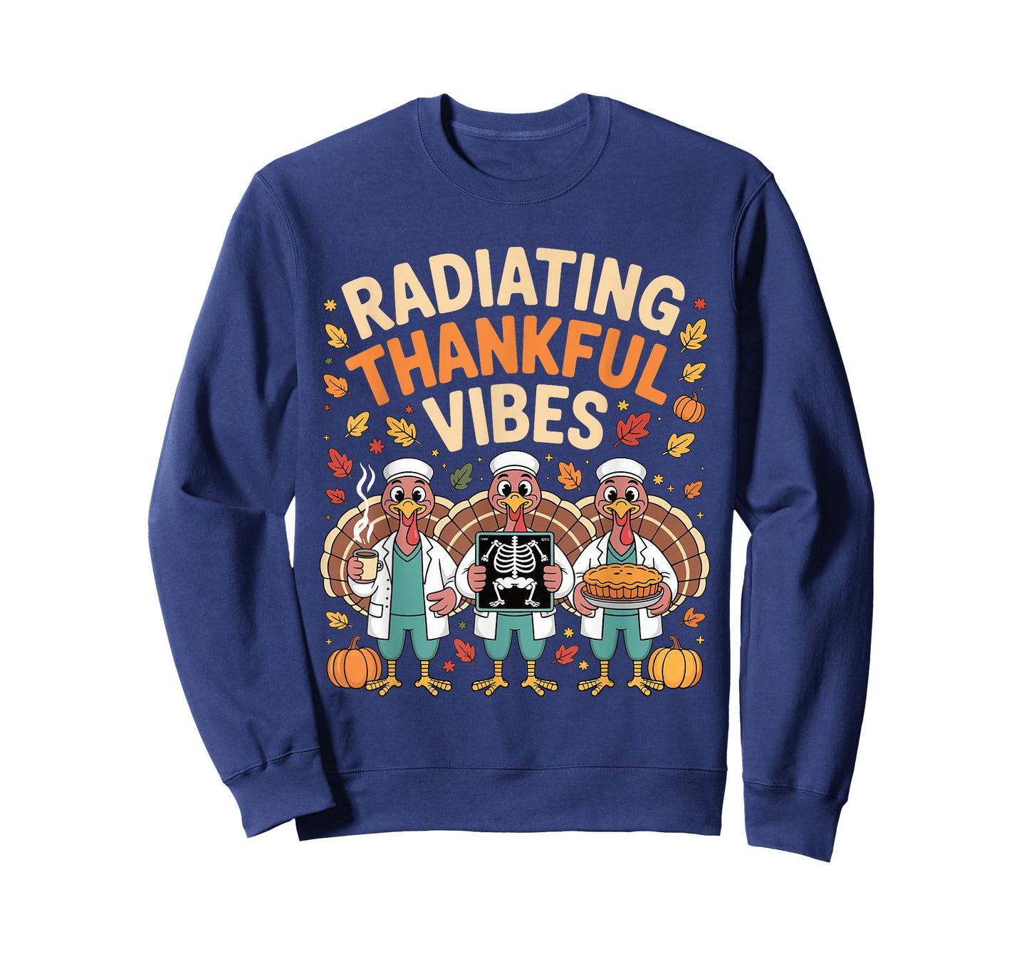 Thanksgiving Radiating Thankful Vibes X-ray Radiology Tech T-Shirt