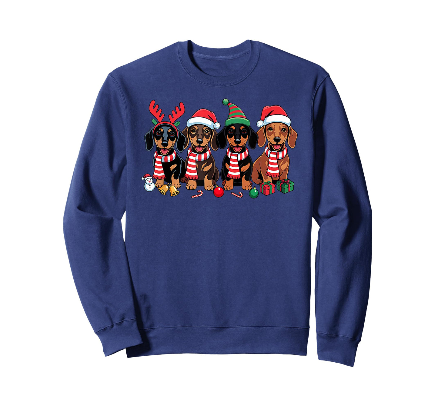Dachshund Dog Christmas Matching Family Pajama Xmas Santa T-Shirt