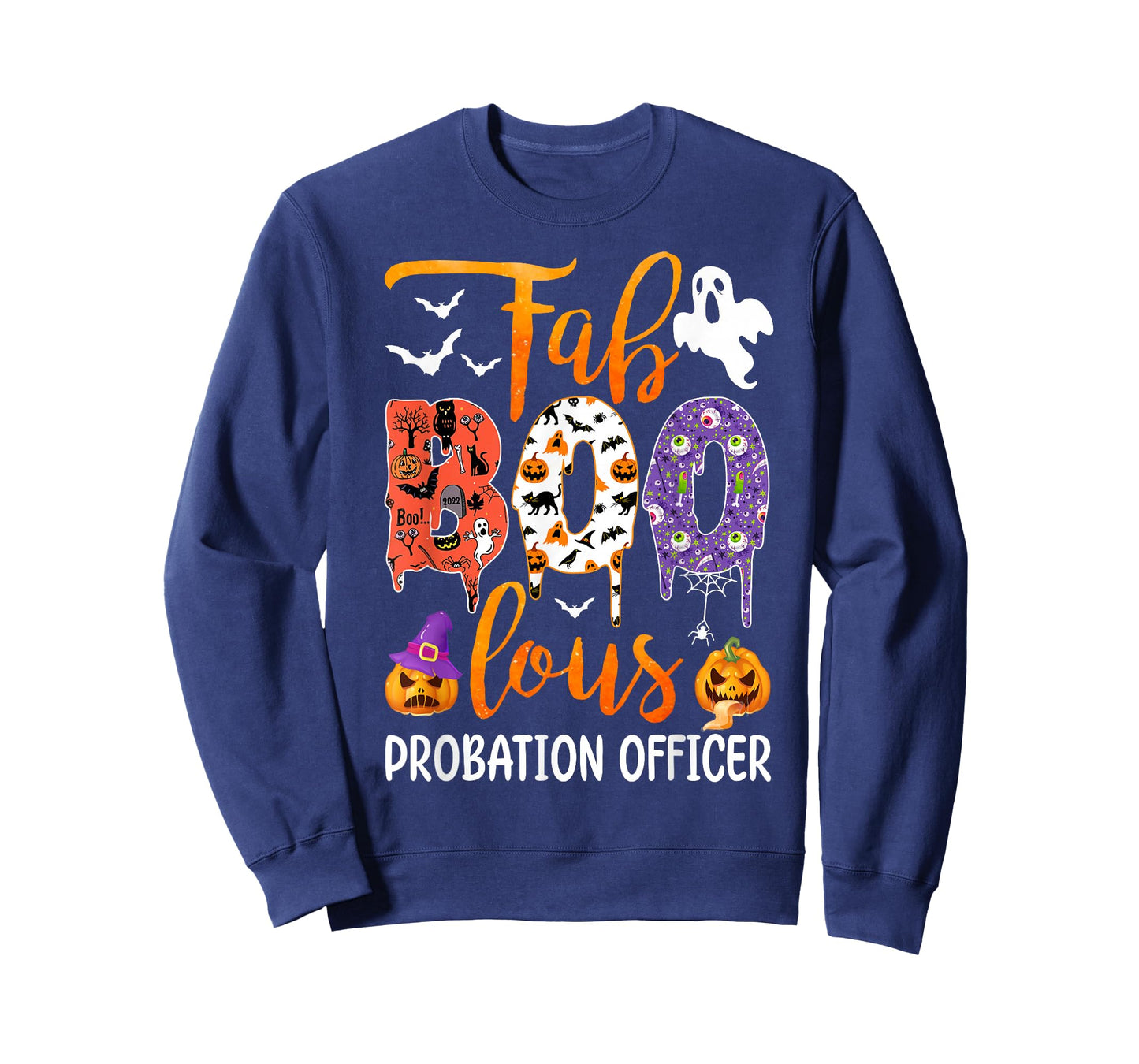 Fab Boo Lous Probation Officer Boo Ghost Pumpkin Halloween T-Shirt