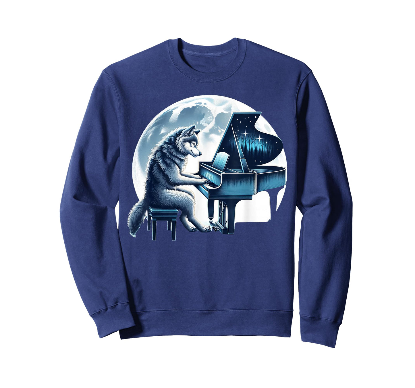 Cute Wolf Playing Piano Wolves Musician Music T-Shirt