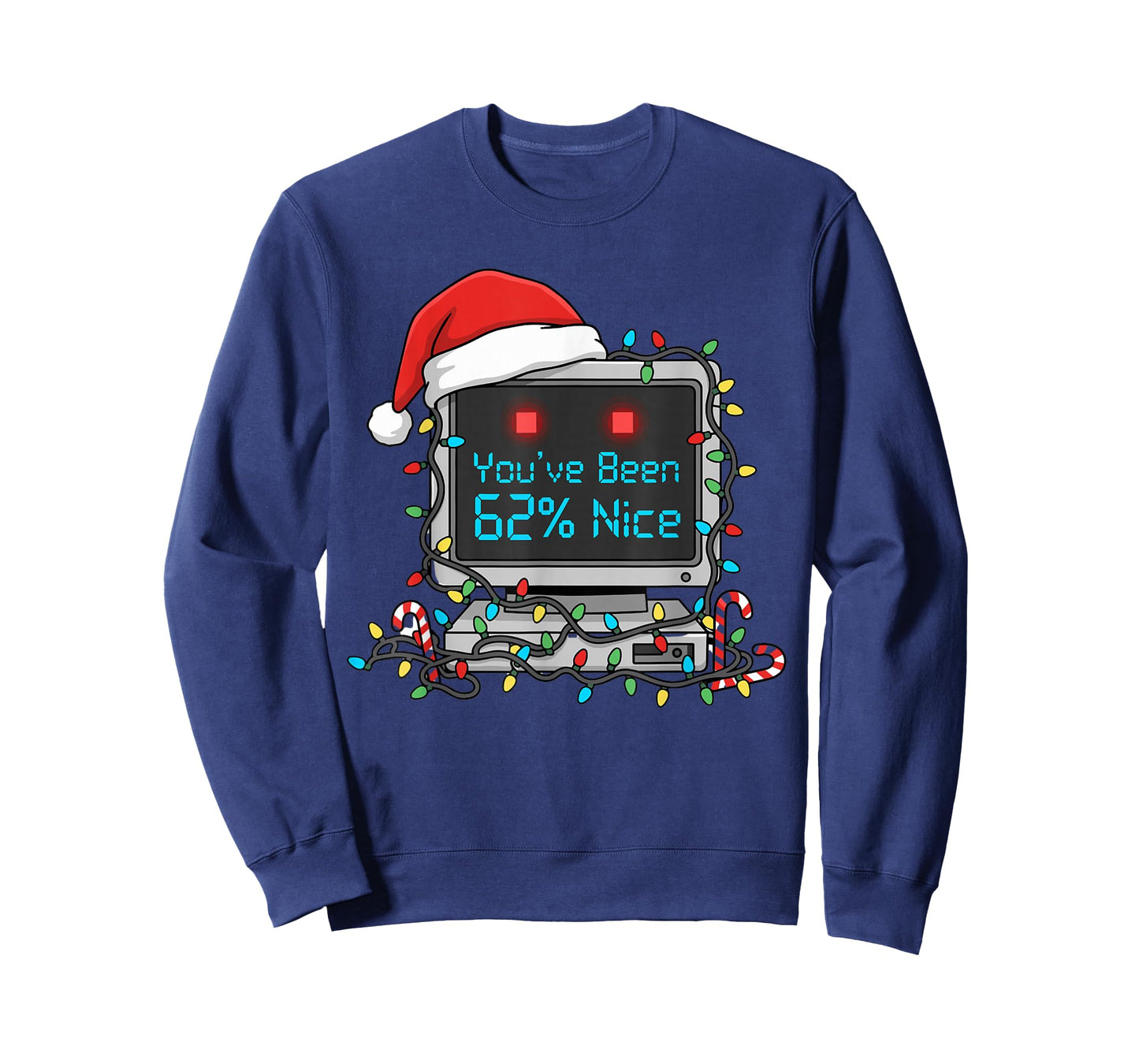 AI Santa Claus Rating 62% Nice Funny Christmas Geek Shirt T-Shirt
