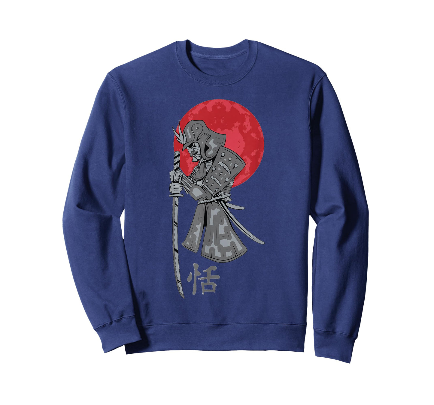 Samurai Warrior Katana Bushido Sword Red Moon Kanji T-Shirt
