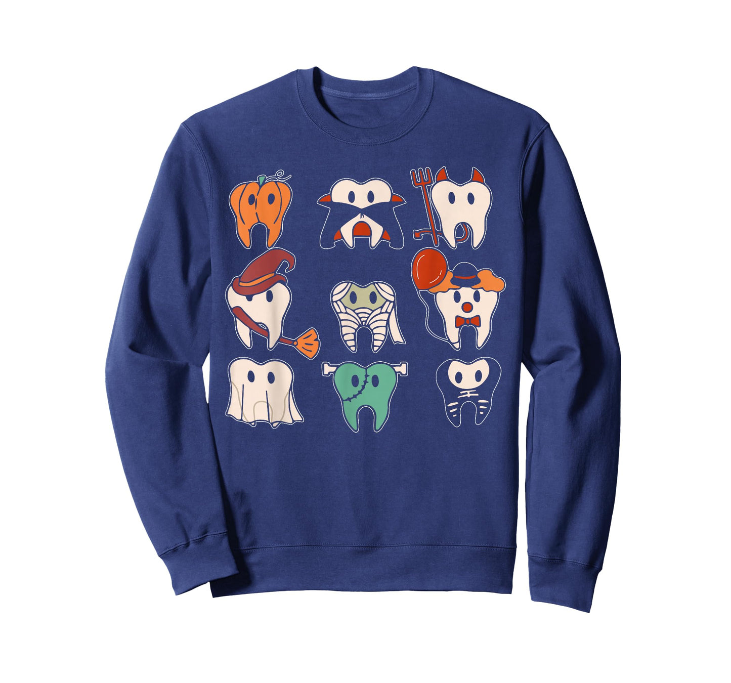 Funny Halloween Teeth Ghost Dentist Dental Squad Men Women T-Shirt