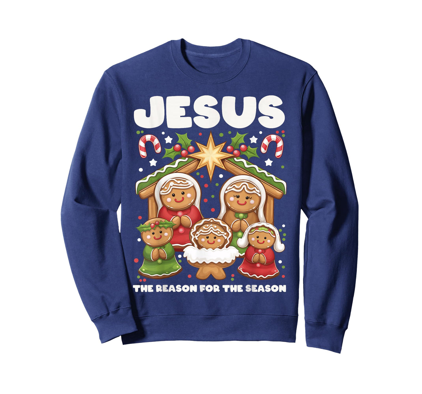Jesus The Reason Gingerbread Christmas Christian Nativity T-Shirt