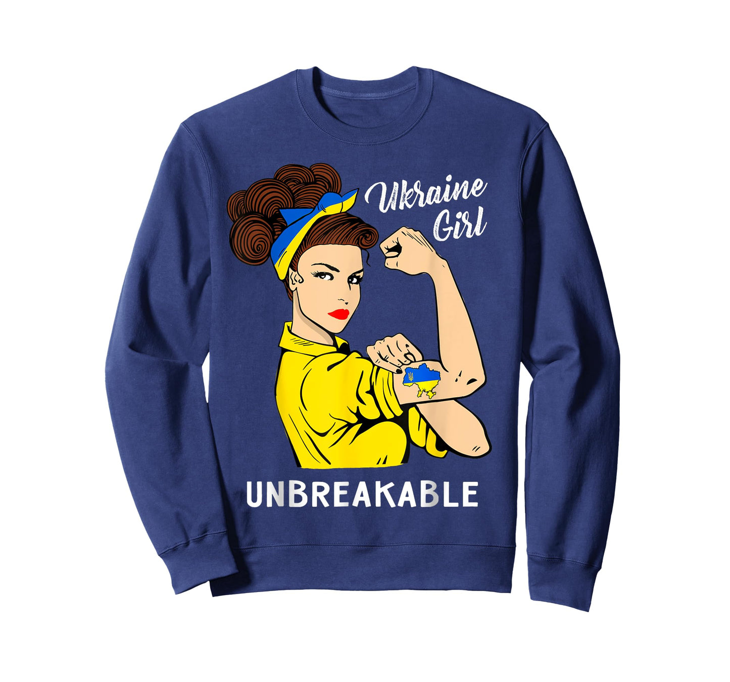 Ukraine Girl Unbreakable T-shirt Ukrainian Flag Strong Woman T-Shirt