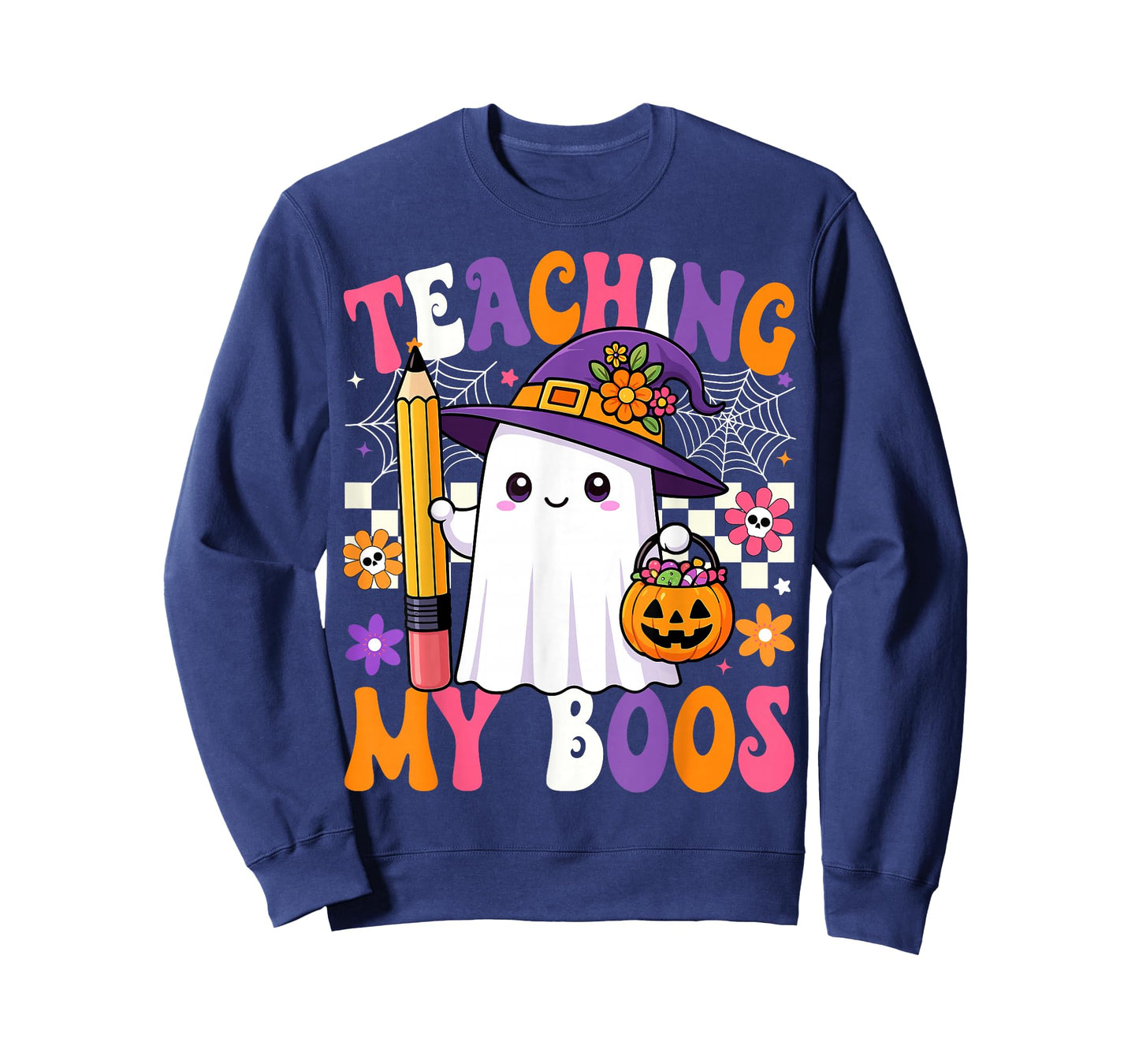 Teaching My Boos Ghost Teacher Cute Pencil Halloween Teacher T-Shirt