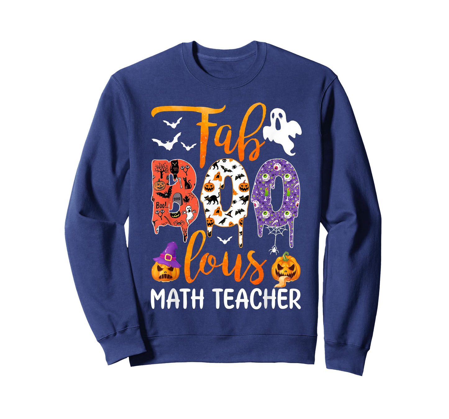 Fab Boo Lous Math Teacher Boo Ghost Halloween Math Teacher T-Shirt