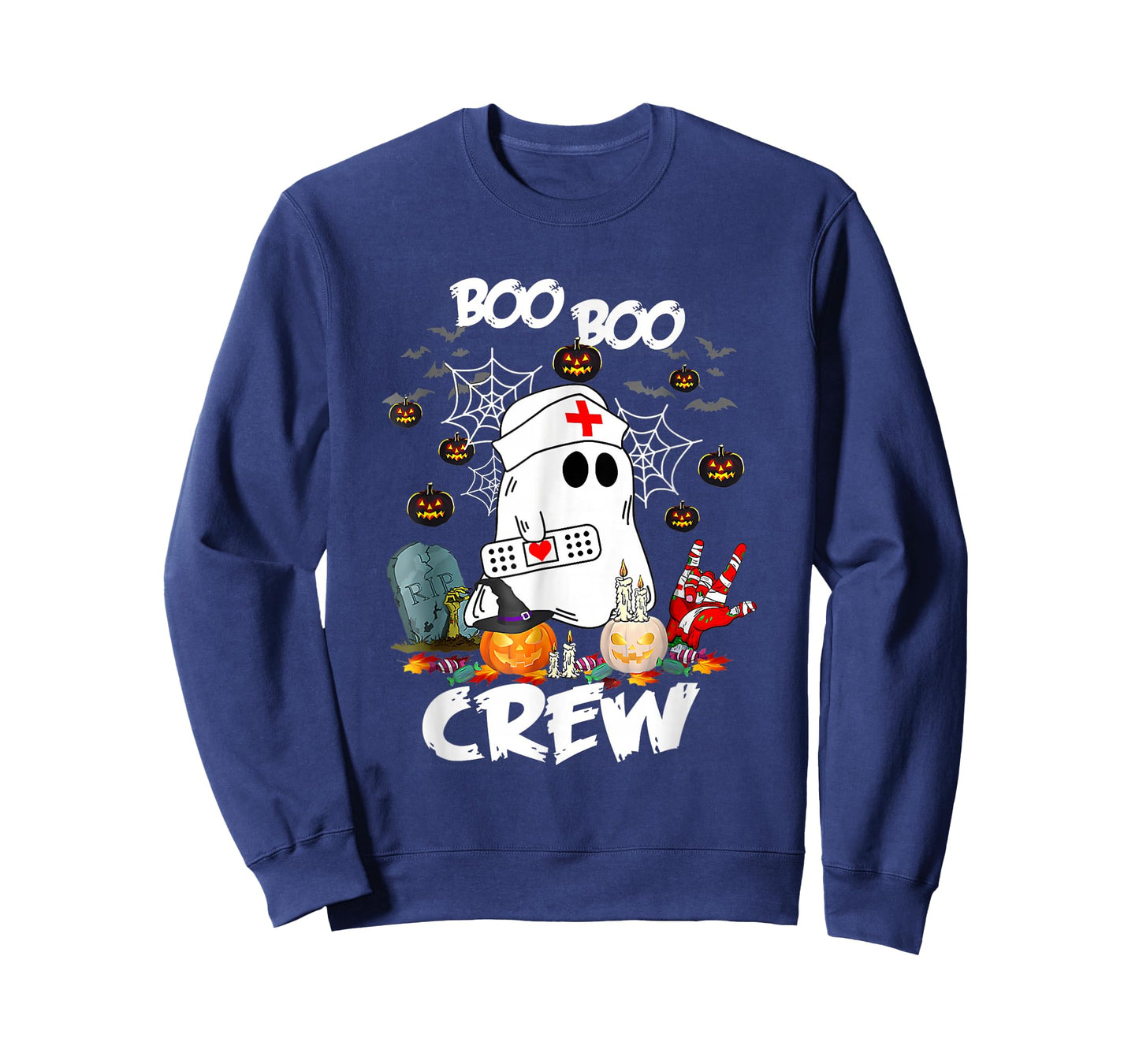 Boo Boo Crew Ghost Nurse Retro Halloween Nursing T-Shirt