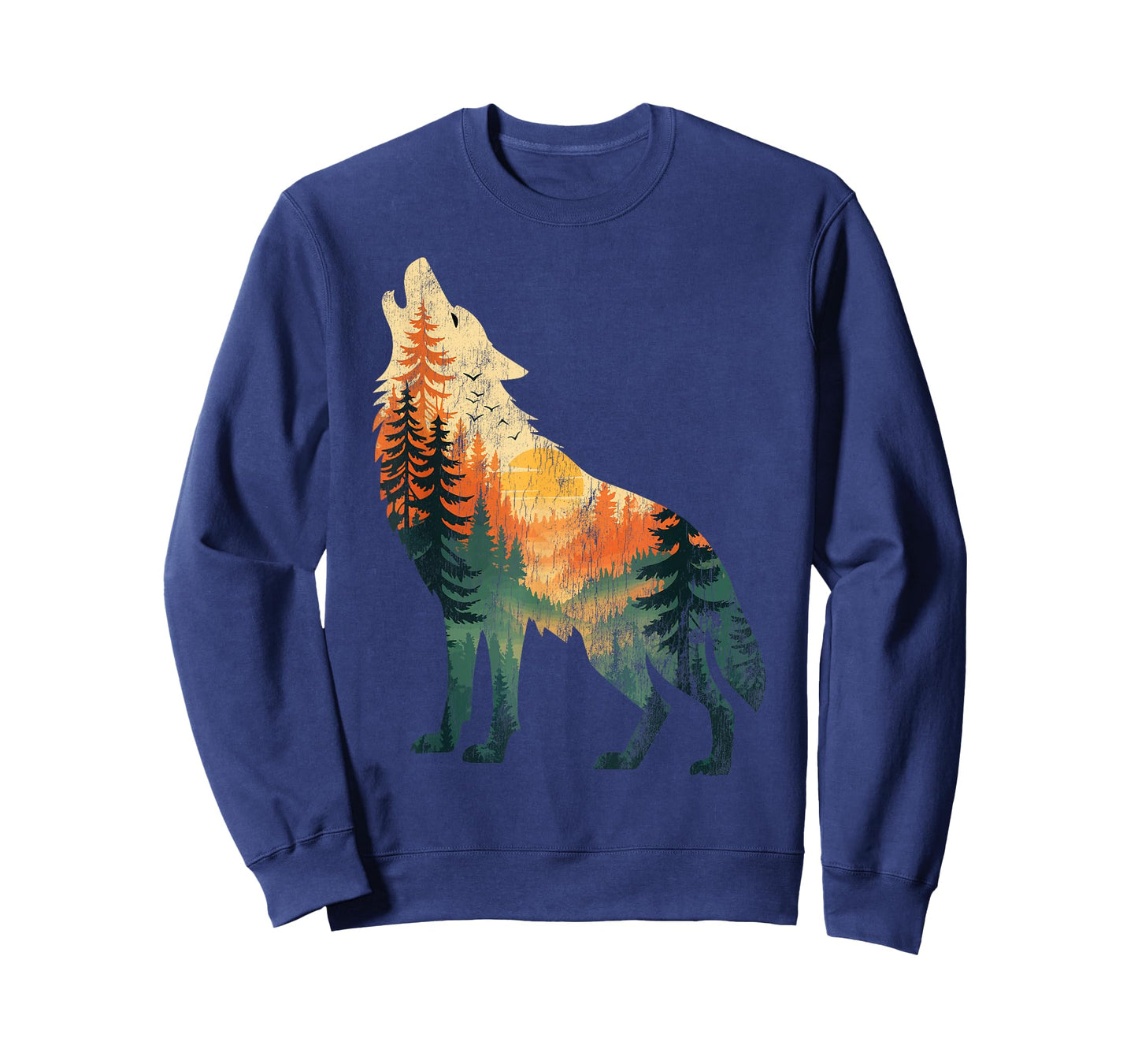 Howling Wolf Sunset Forest Nature Graphic Men Women Kids T-Shirt