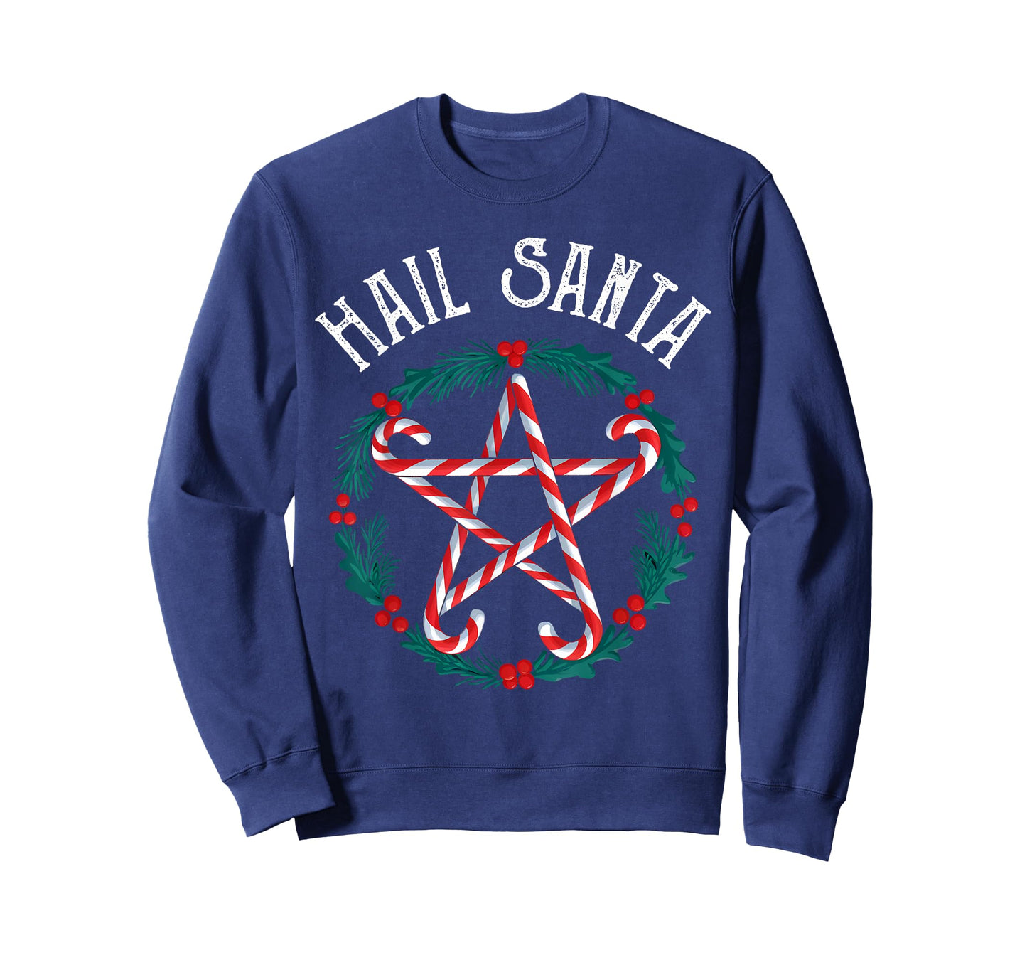 Hail Santa Candy Cane Pentagram Gothmas Funny Goth Christmas T-Shirt