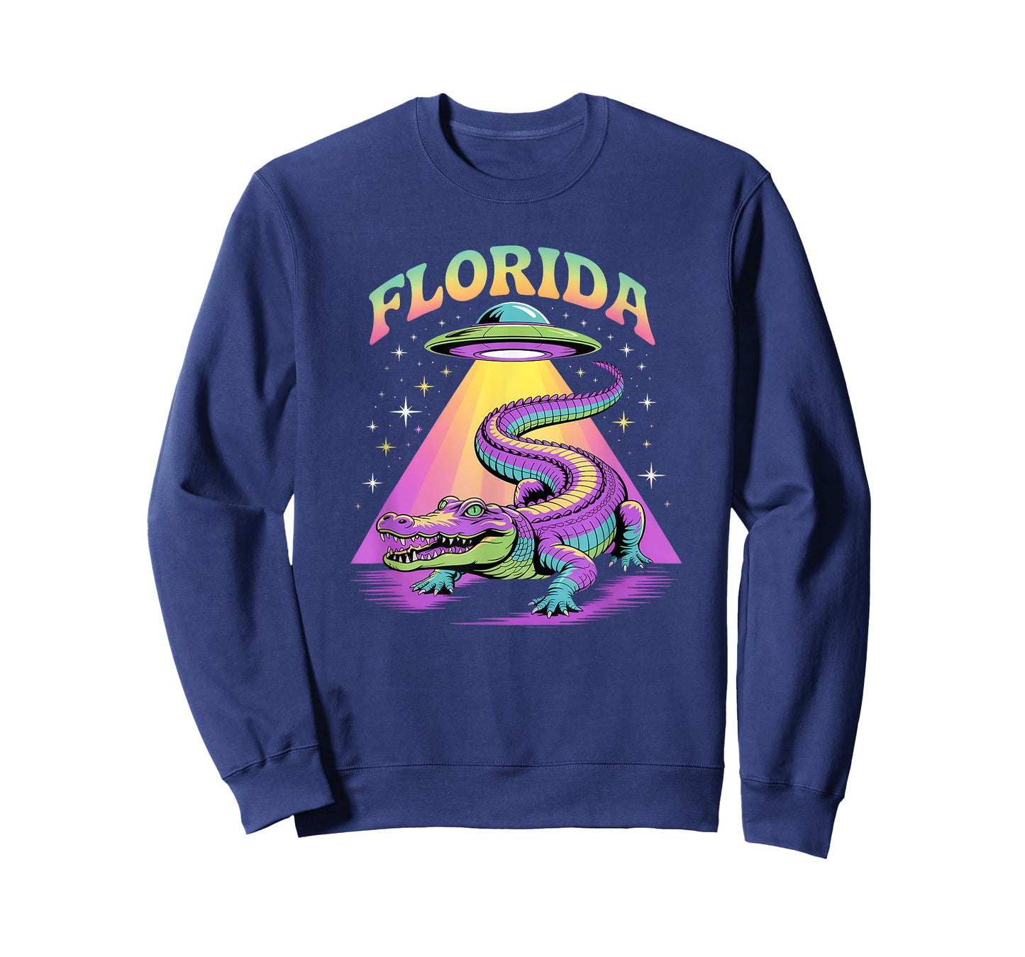 Florida Alien Alligator Funny Gator Abduction Retro UFO T-Shirt