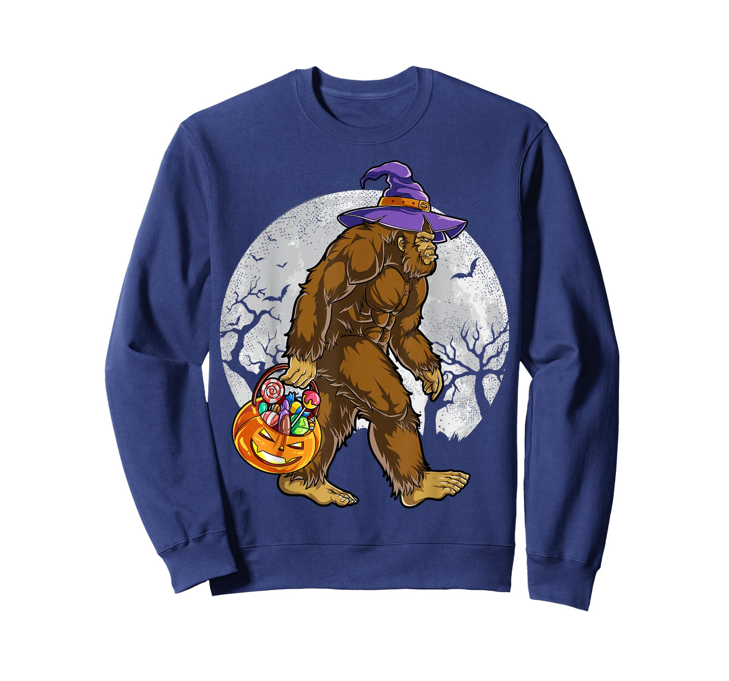 Bigfoot Witch Pumpkin Halloween Girls Women Sasquatch Lovers T-Shirt