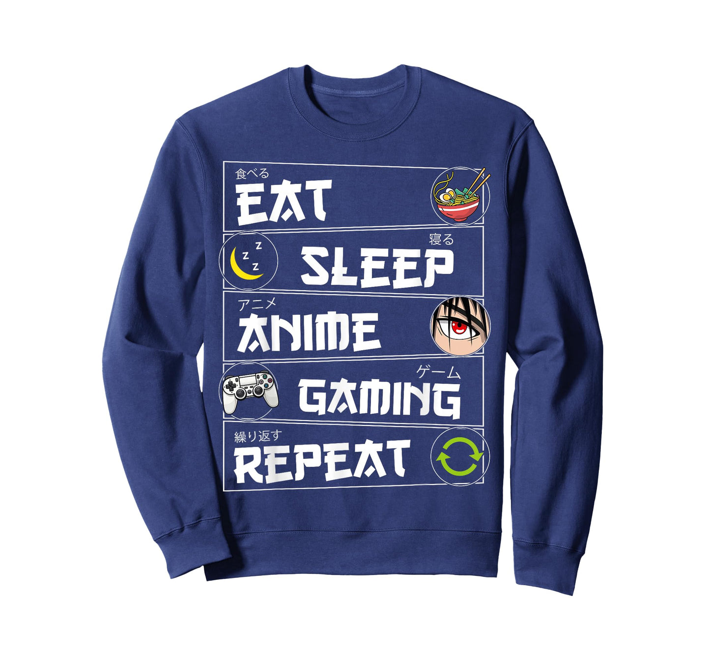 Eat Sleep Anime Gaming Repeat Kawaii Otaku Gamer Anime Manga T-Shirt