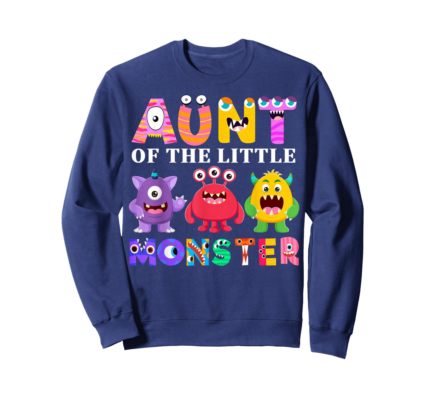 Aunt Of The Little Monster Birthday Party Family Monster T-Shirt