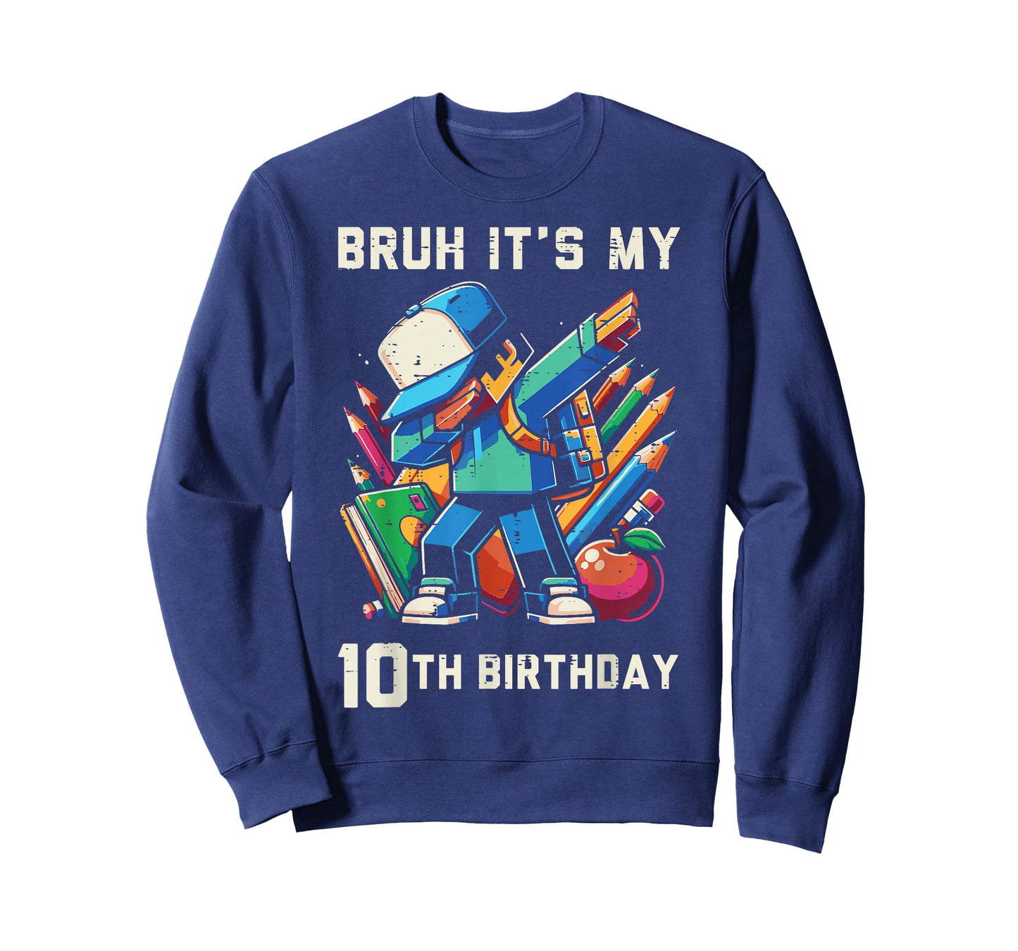 Bruh Its My 10th Birthday Pixel Dab 10 Bday Gamer Boys Kids T-Shirt