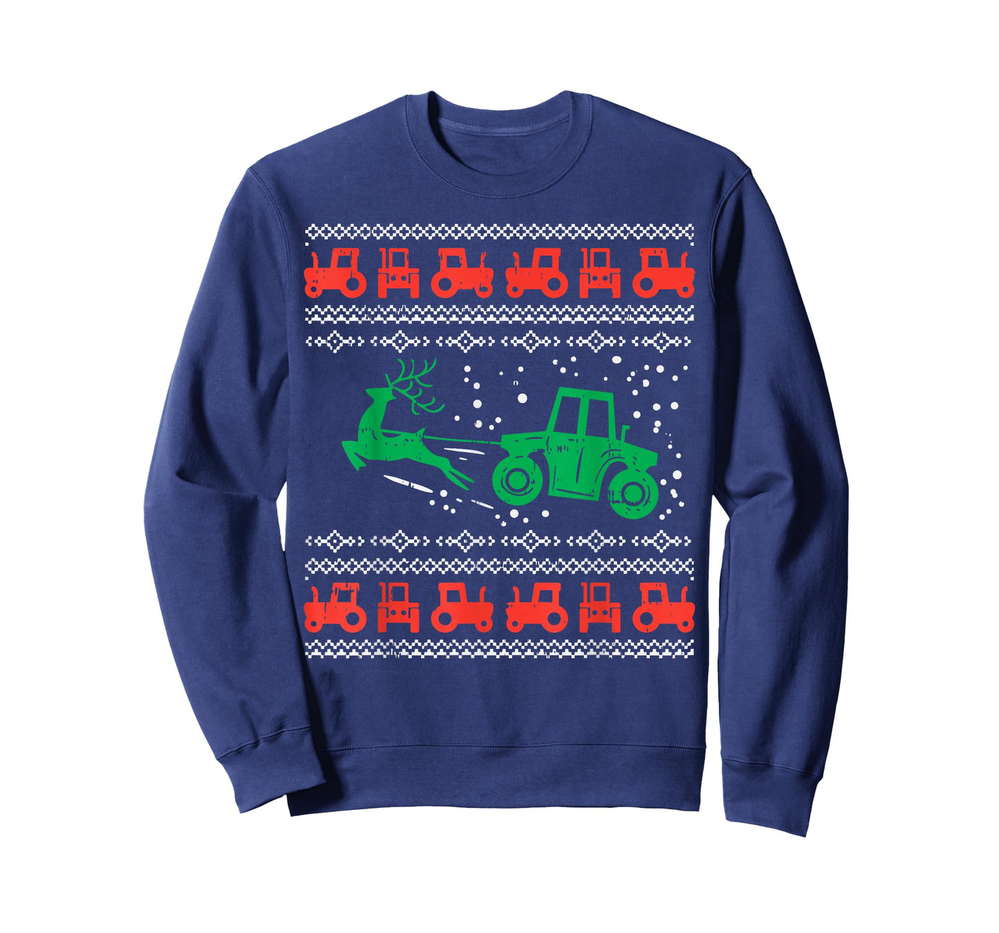 Farm Tractor Reindeer Fun Ugly Christmas Sweater Farmer Gift T-Shirt