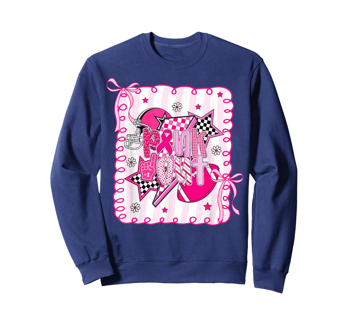 Pink Out Football Breast Cancer Awareness Game Day Football T-Shirt