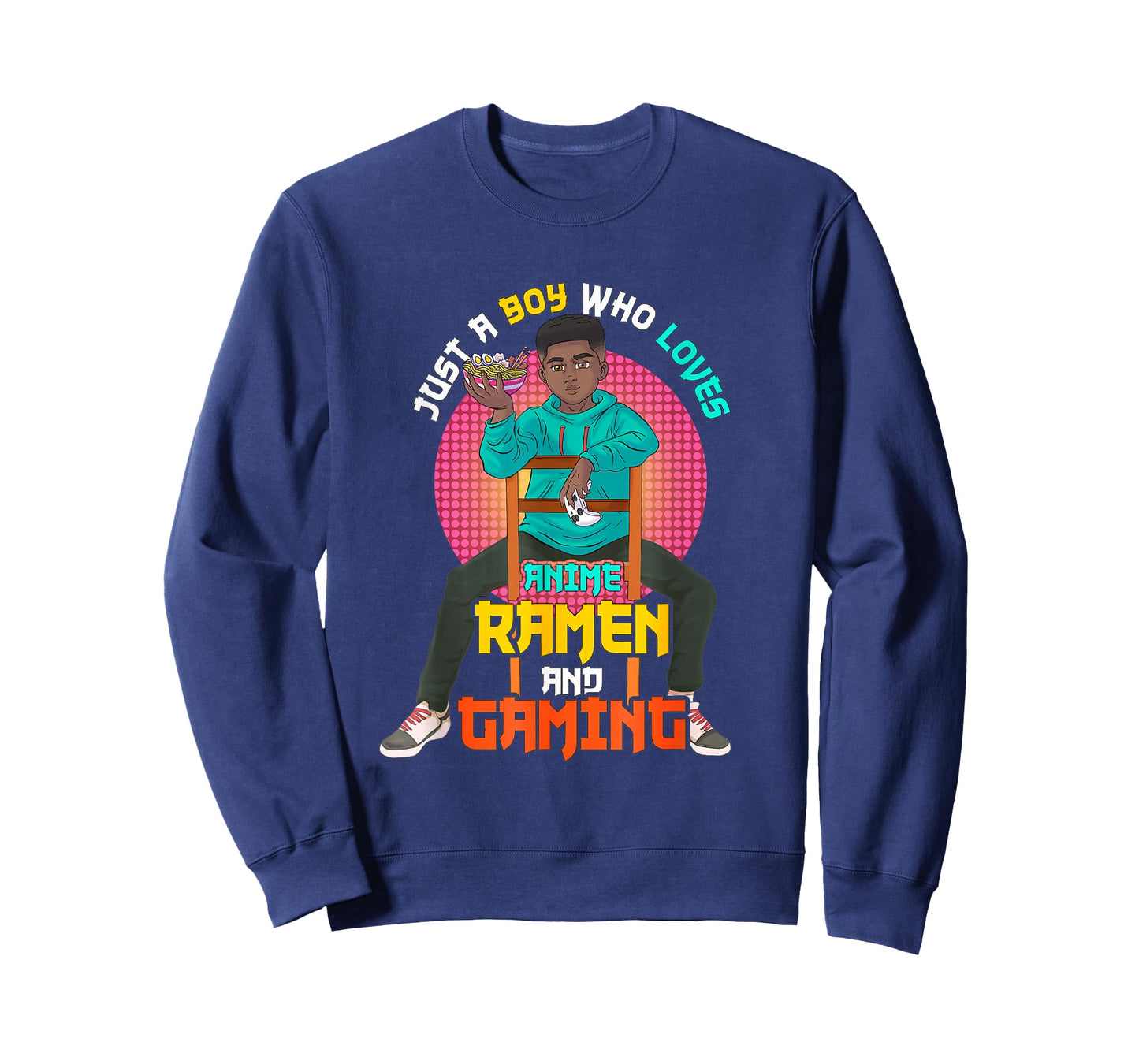 Just A Black Boy Who Loves Anime Ramen And Gaming. T-Shirt