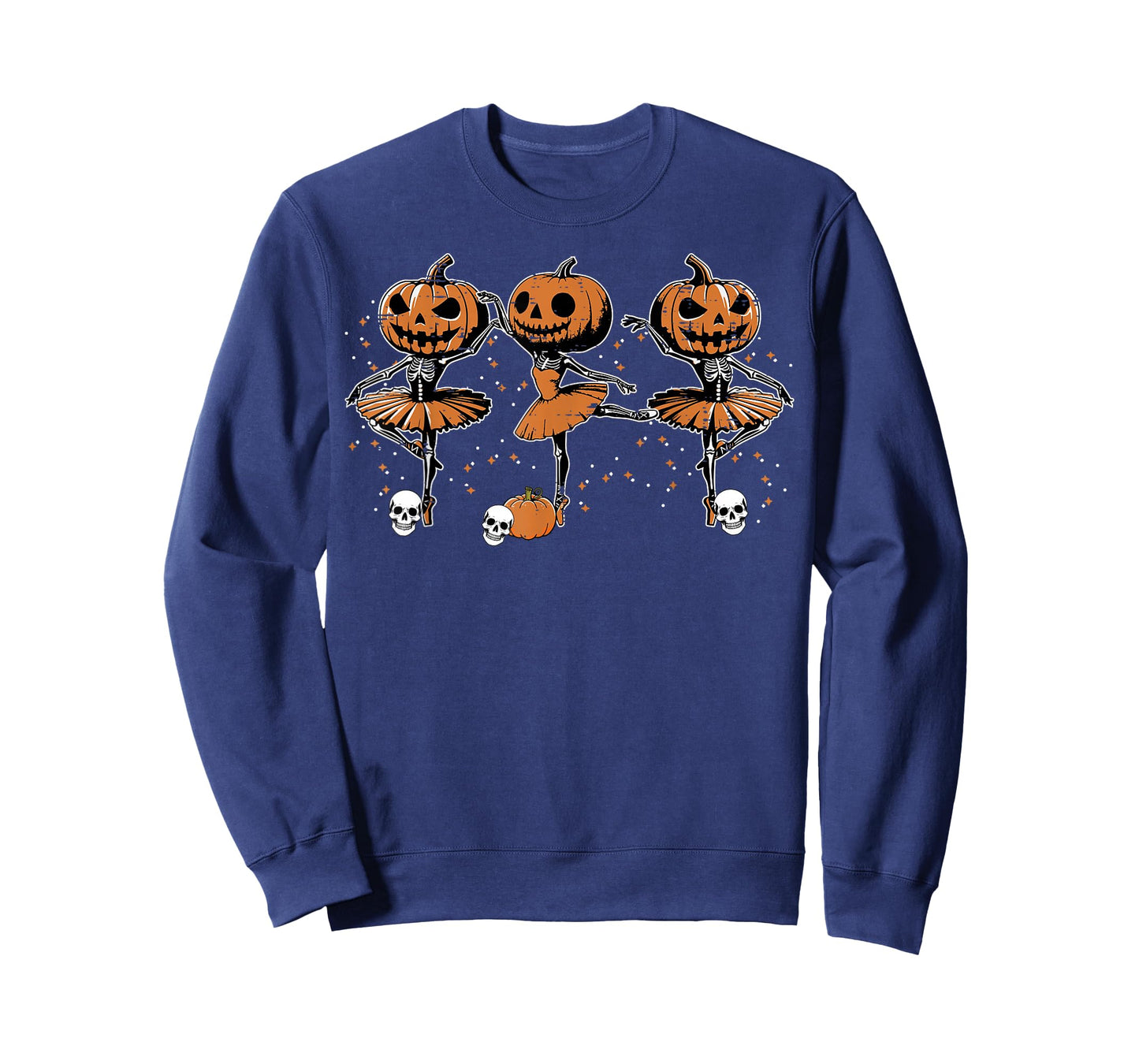 Ballet Ballerina Pumpkin Skeletons Halloween Women Girls T-Shirt