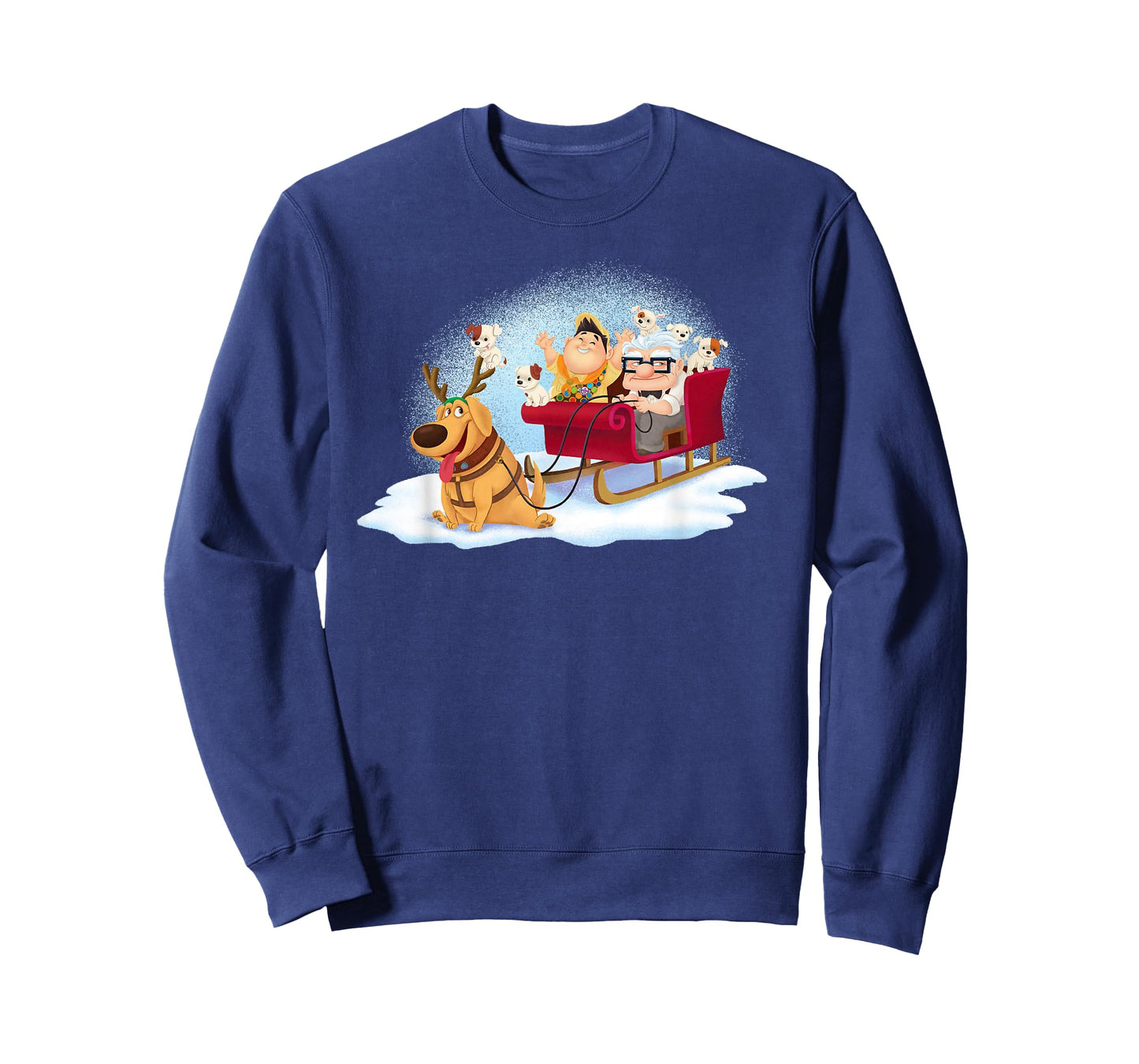 Disney PIXAR Up Carl, Russell & Dug Holiday Sleigh Ride T-Shirt