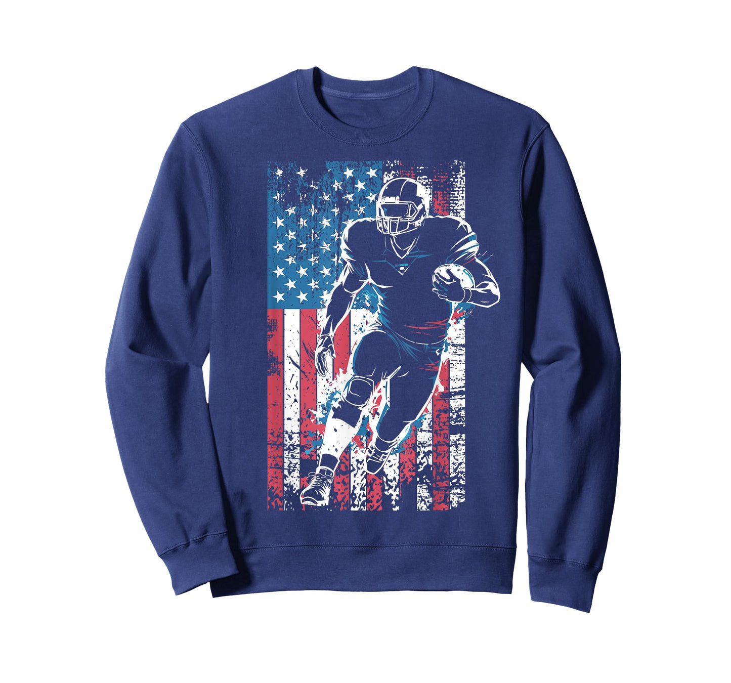 American Flag Football Player Patriotic Sports Design T-Shirt