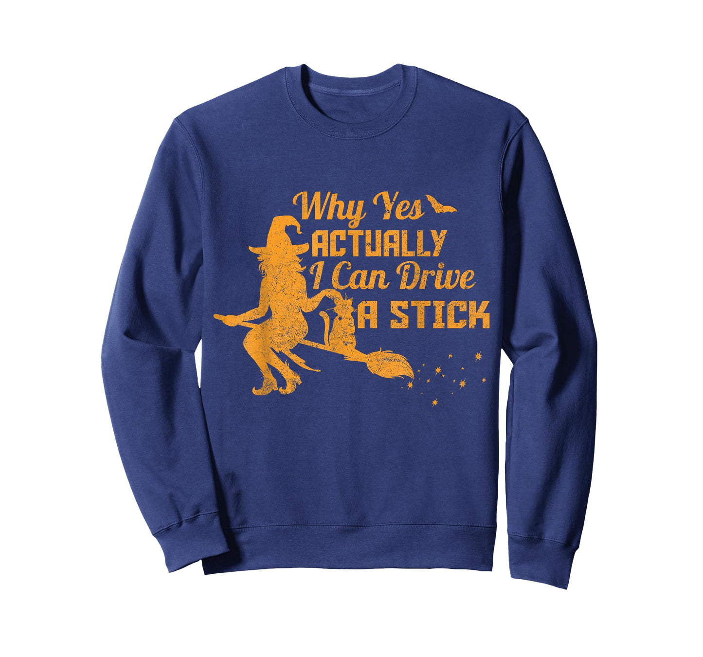 Why Yes Actually I Can Drive a Stick Halloween Witch & Cat Men Women Kids T-Shirt