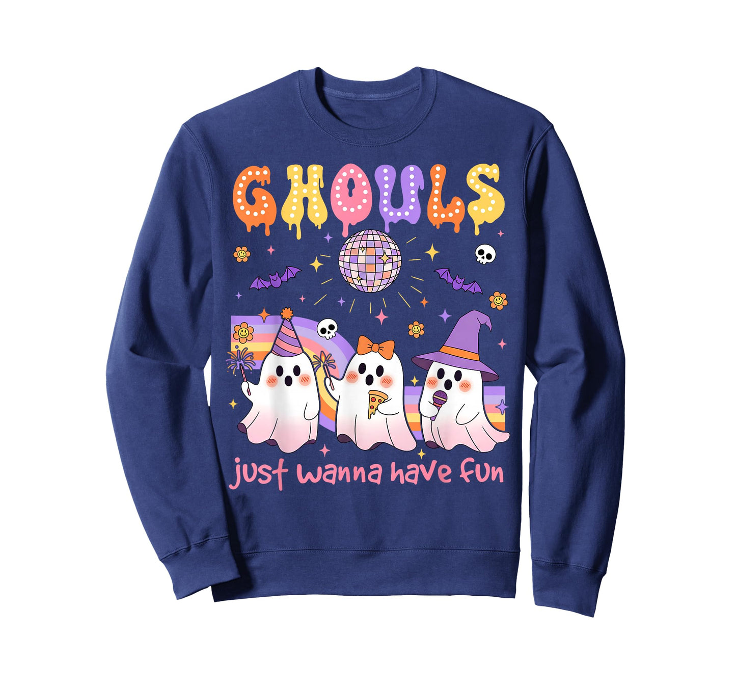 Dancing Ghost Ghouls Just Wanna Have Fun Halloween Groovy T-Shirt