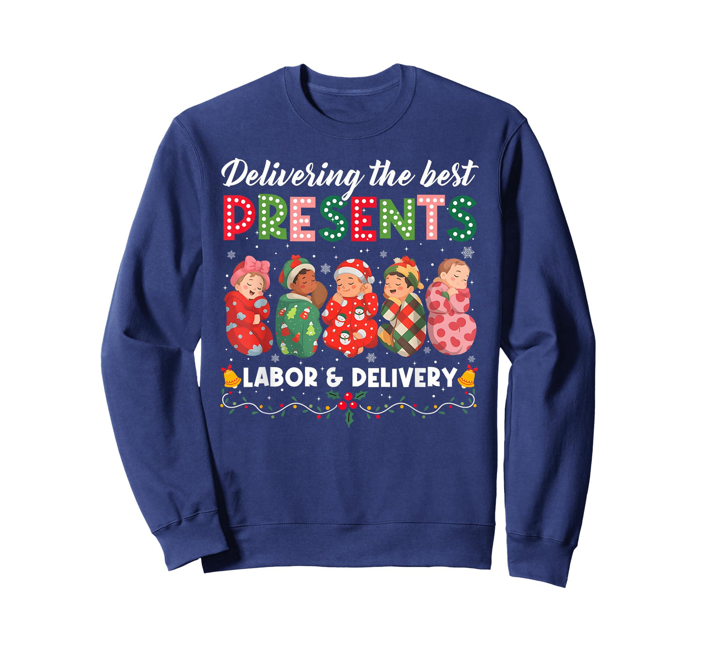 Labor Delivery Nurse Delivering The Best Presents Christmas T-Shirt