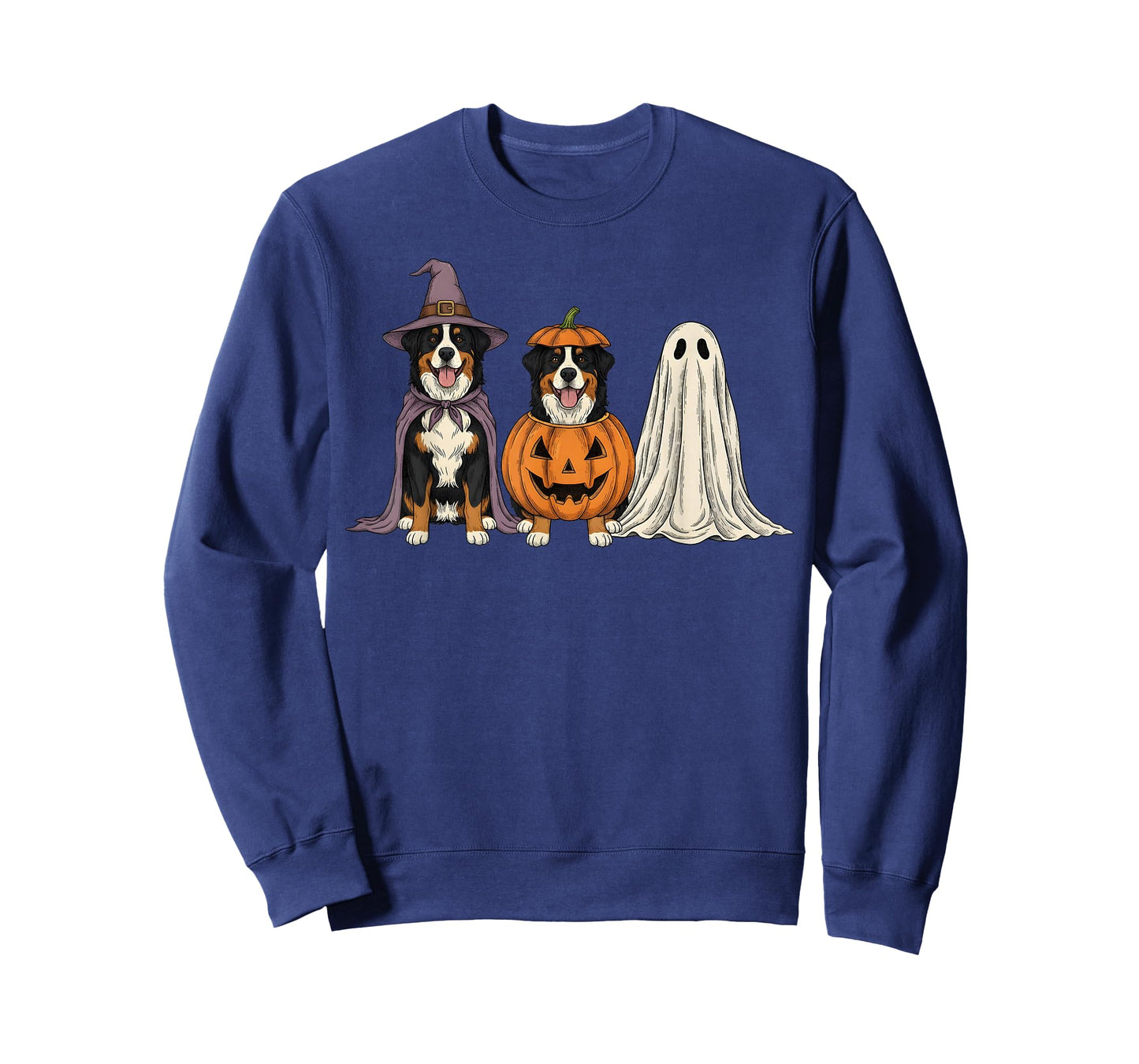 Spooky Ghost Bernese Mountain Dog Pumpkin Halloween T-Shirt