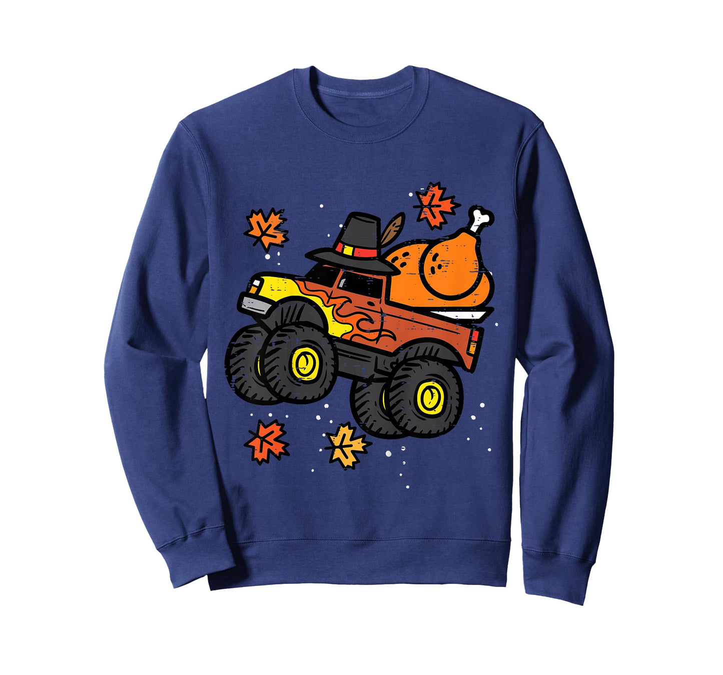 Kids Thanksgiving Monster Truck Turkey Fall Boys Kids Toddler T-Shirt