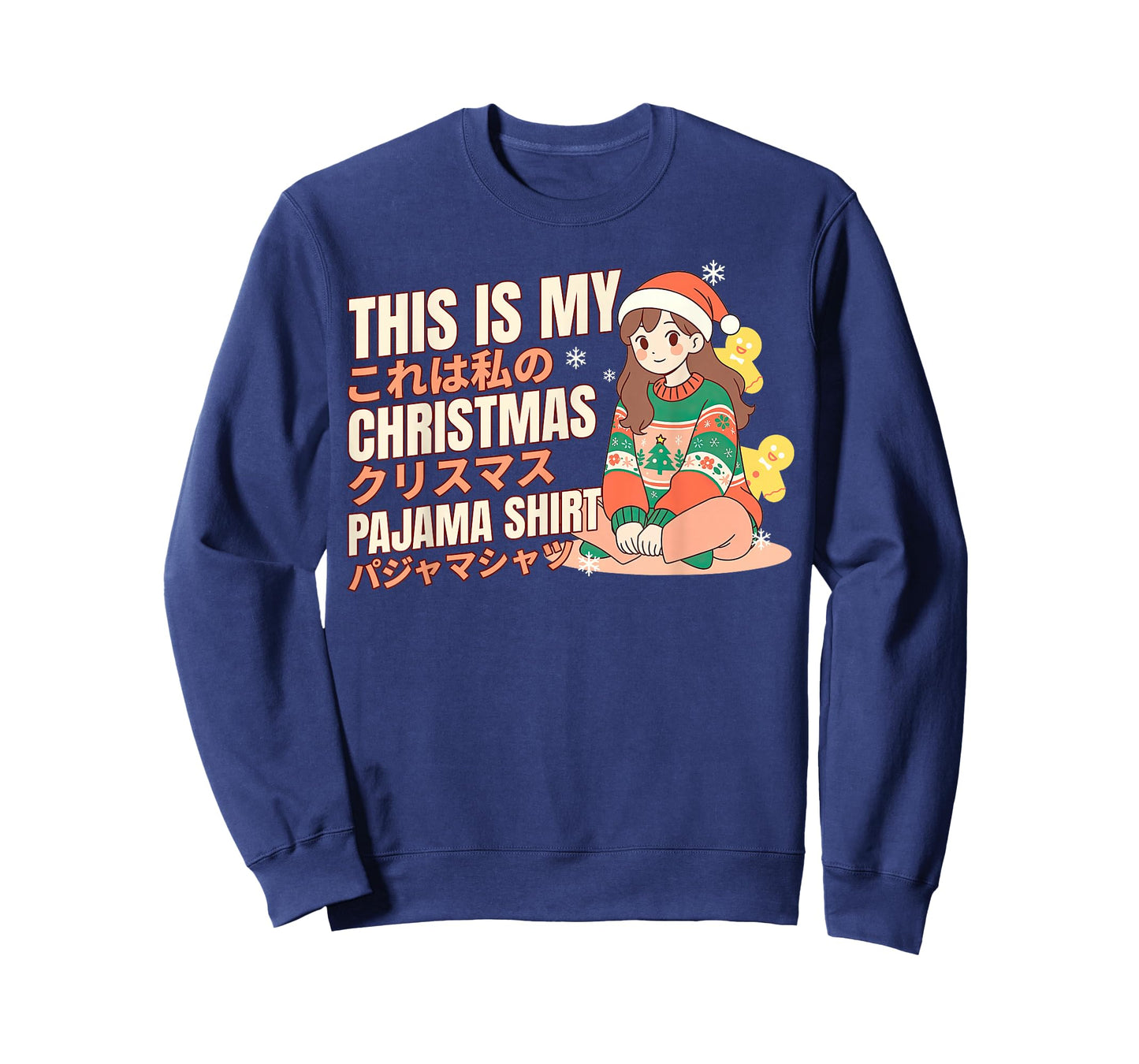 Christmas Pajama Anime Girl Japanese Manga Otaku T-Shirt