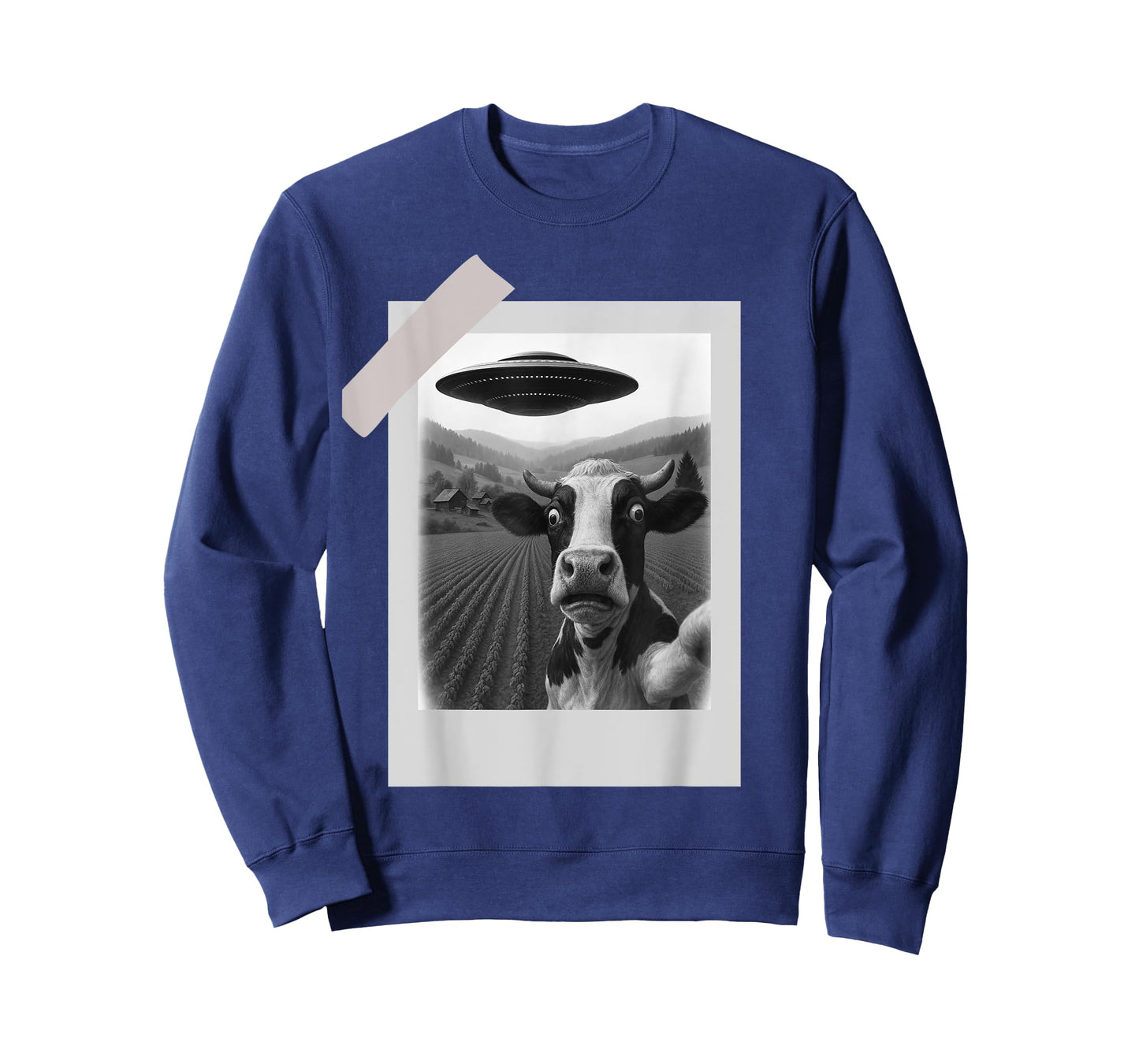 Funny UFO Cow Selfie | Alien Abduction Farm T-Shirt