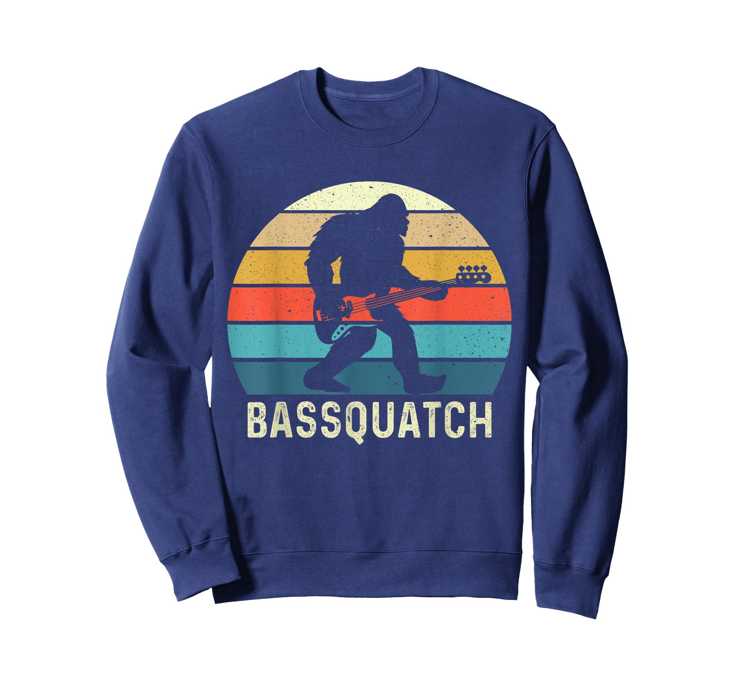 Bassquatch! Funny Bigfoot Guitar Outdoor Retro T-Shirt, Small, Black