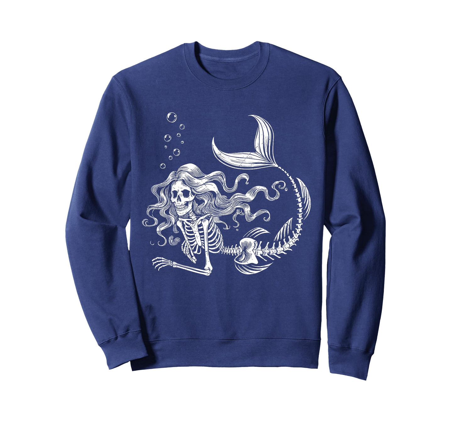 Funny Mermaid Skeleton Halloween Costume Women Girls Kids T-Shirt