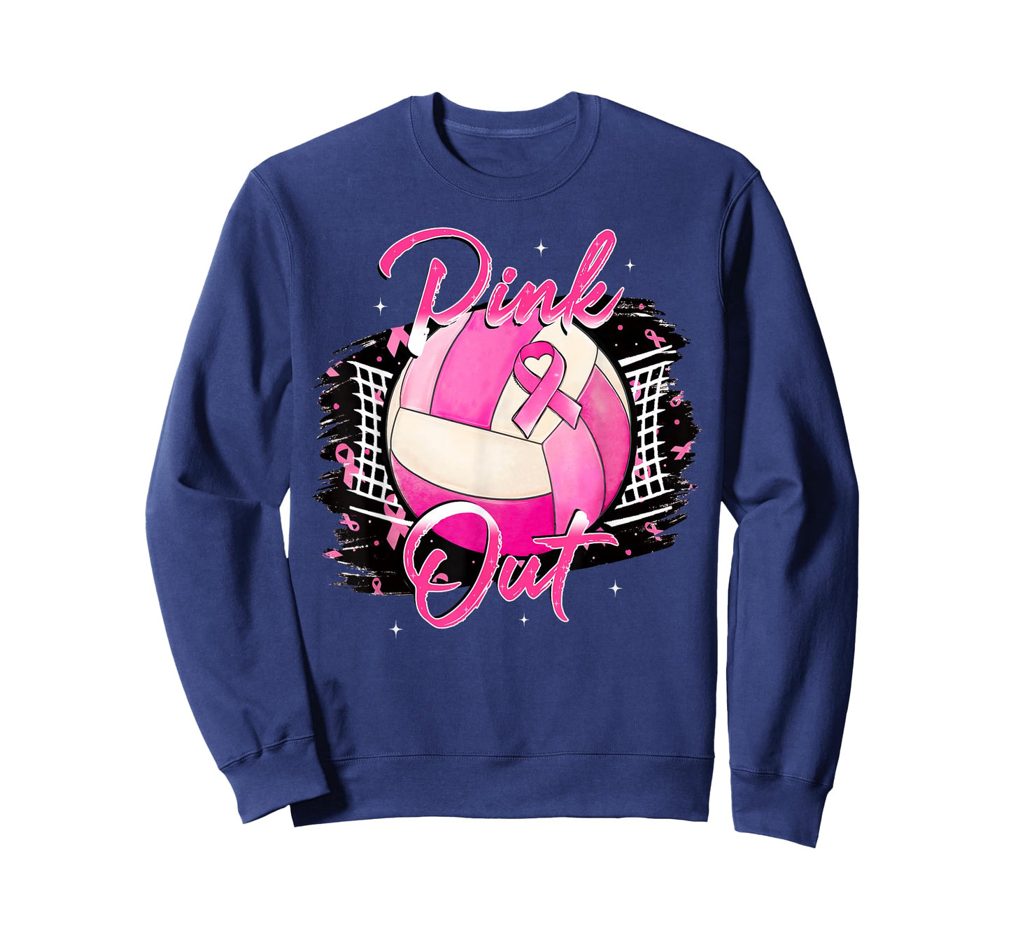 Volleyball Pink Out Breast Cancer Awareness Pink Ribbon T-Shirt