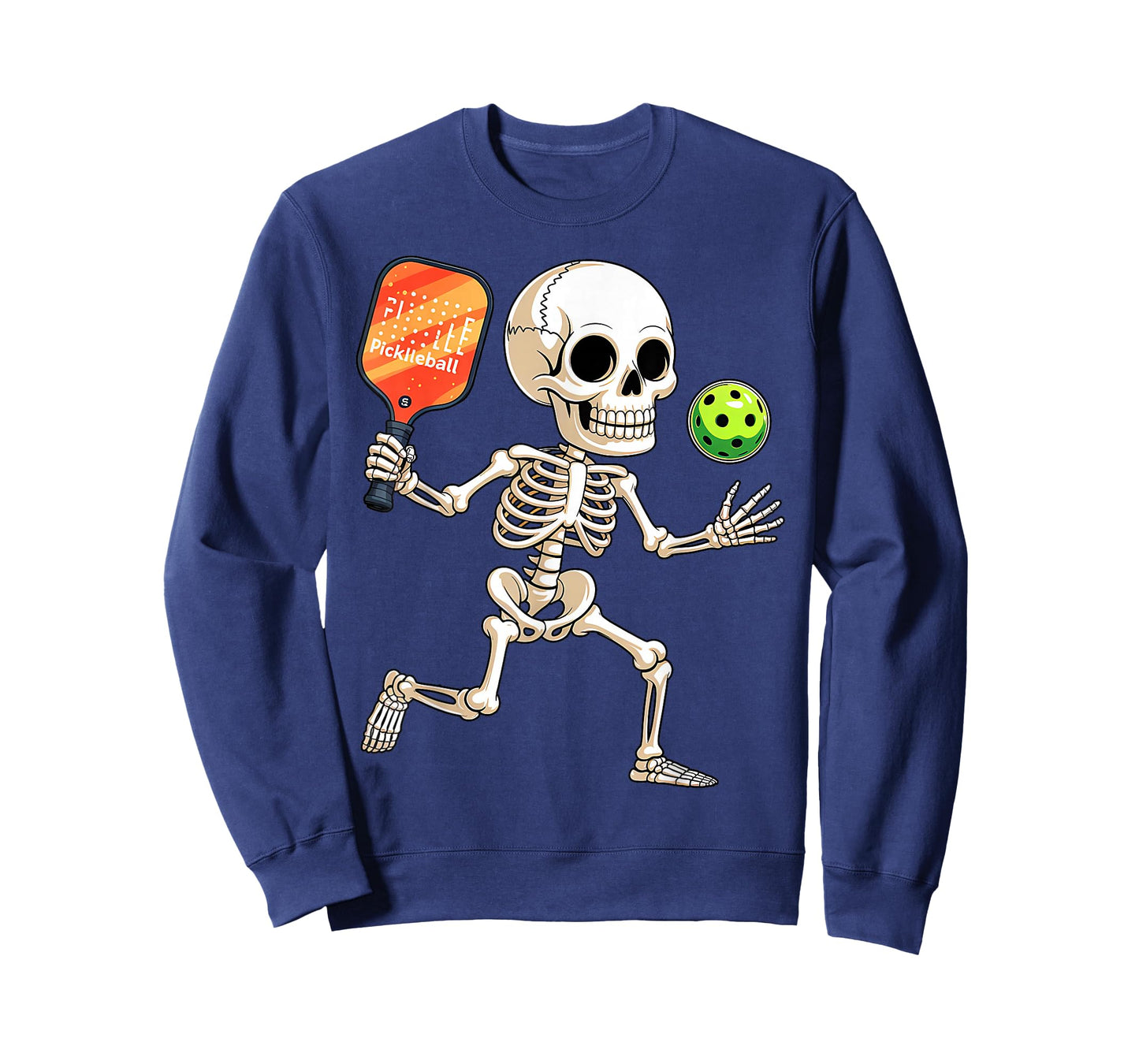 Skeleton Playing Pickle Ball Halloween Costume Funny Men Boy T-Shirt