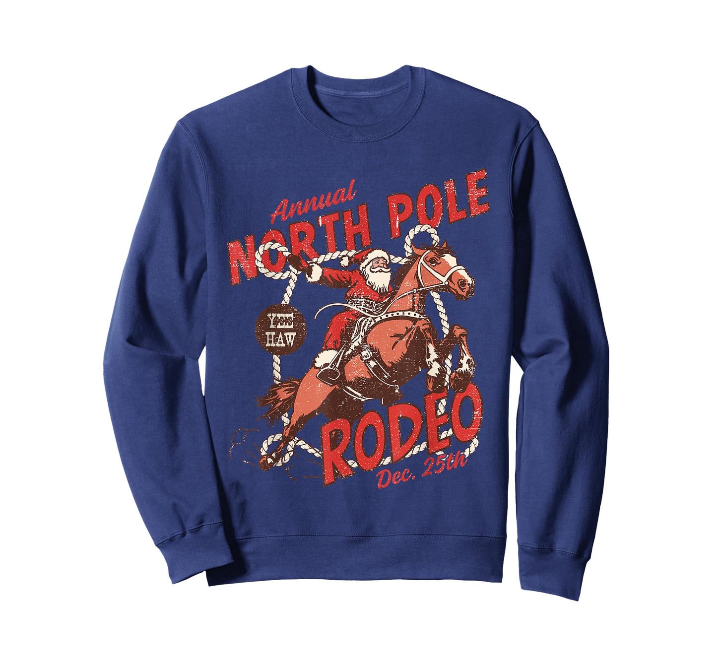 North Pole Rodeo Tee Cowboy Santa Horseback Santa Claus T-Shirt