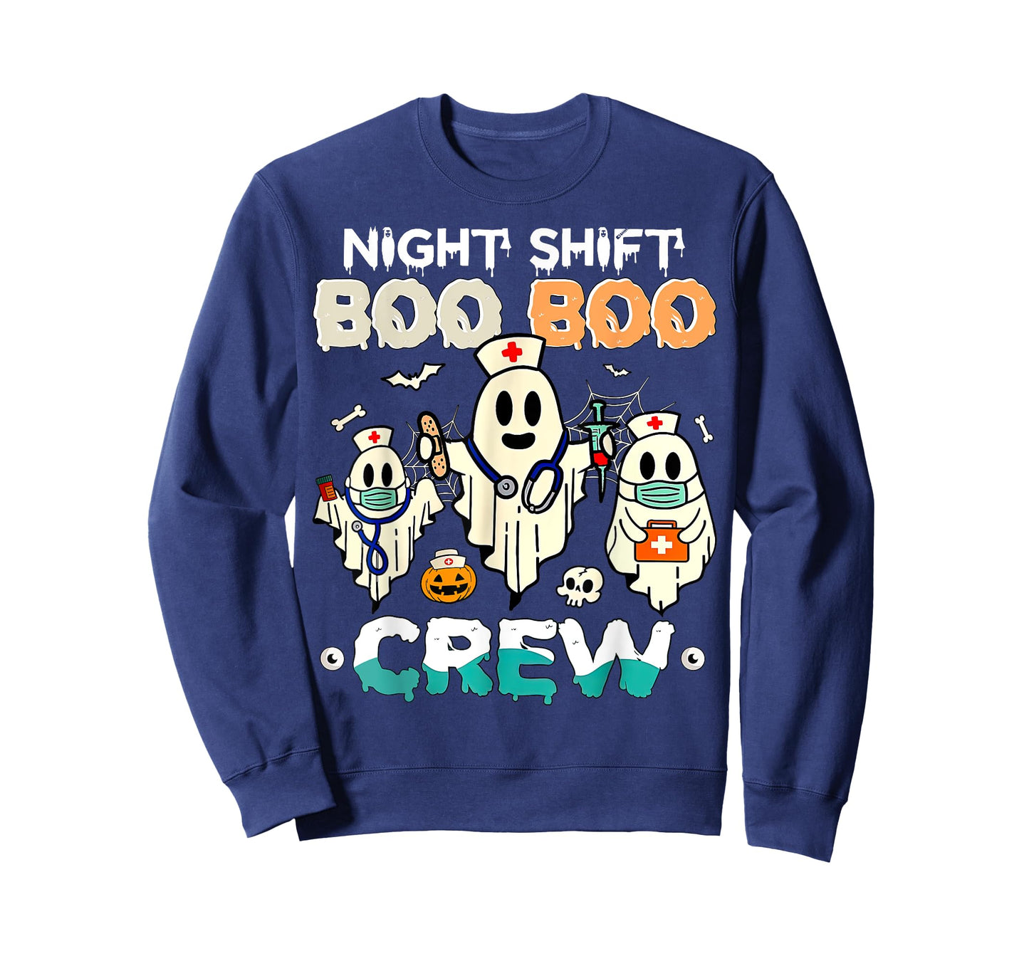 Night Shift Boo Boo Crew Nurse Ghost Halloween Nurses RN T-Shirt