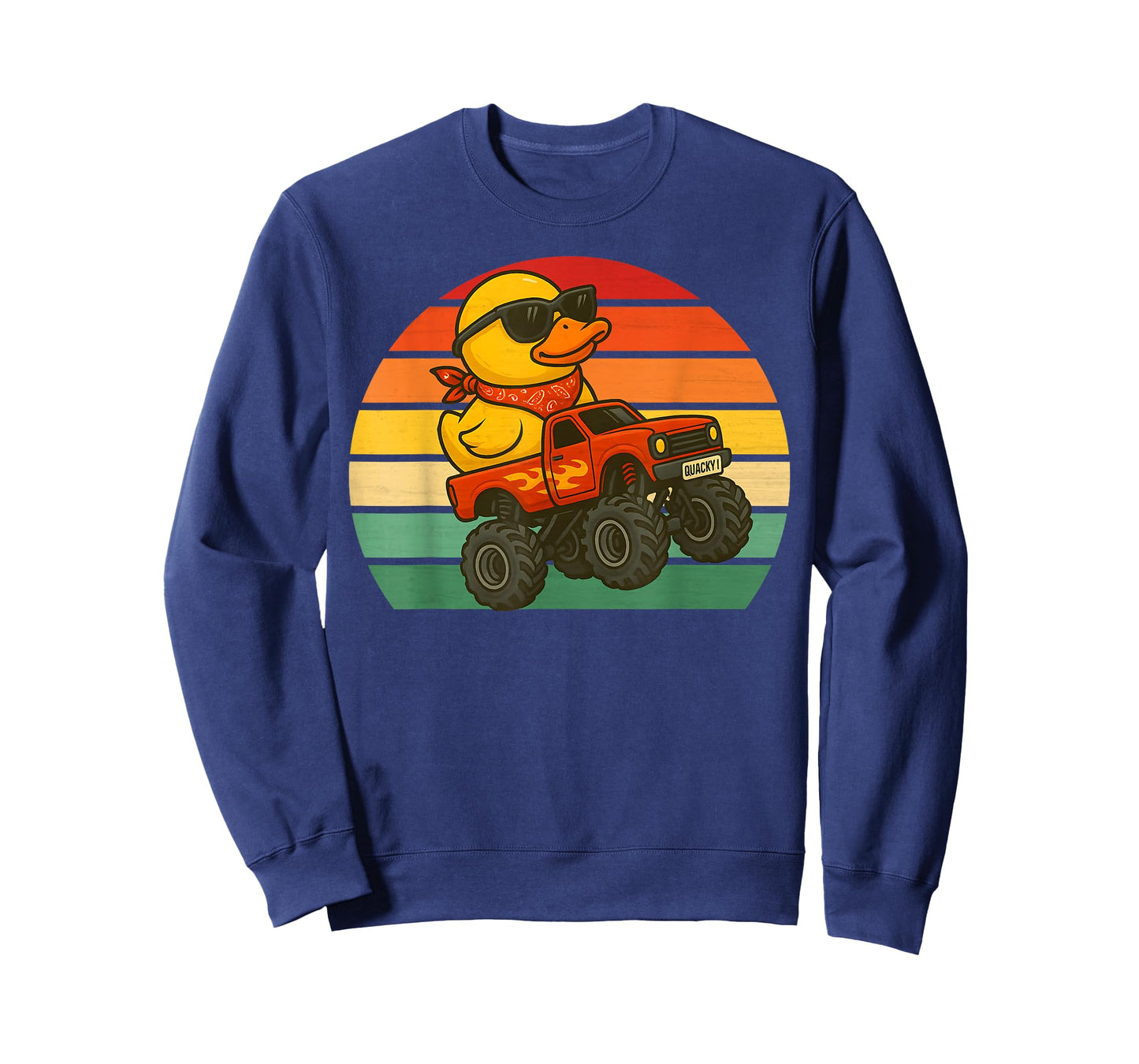 Rubber Duck Riding Monster Truck Retro Boys Rubber Ducky 70s T-Shirt