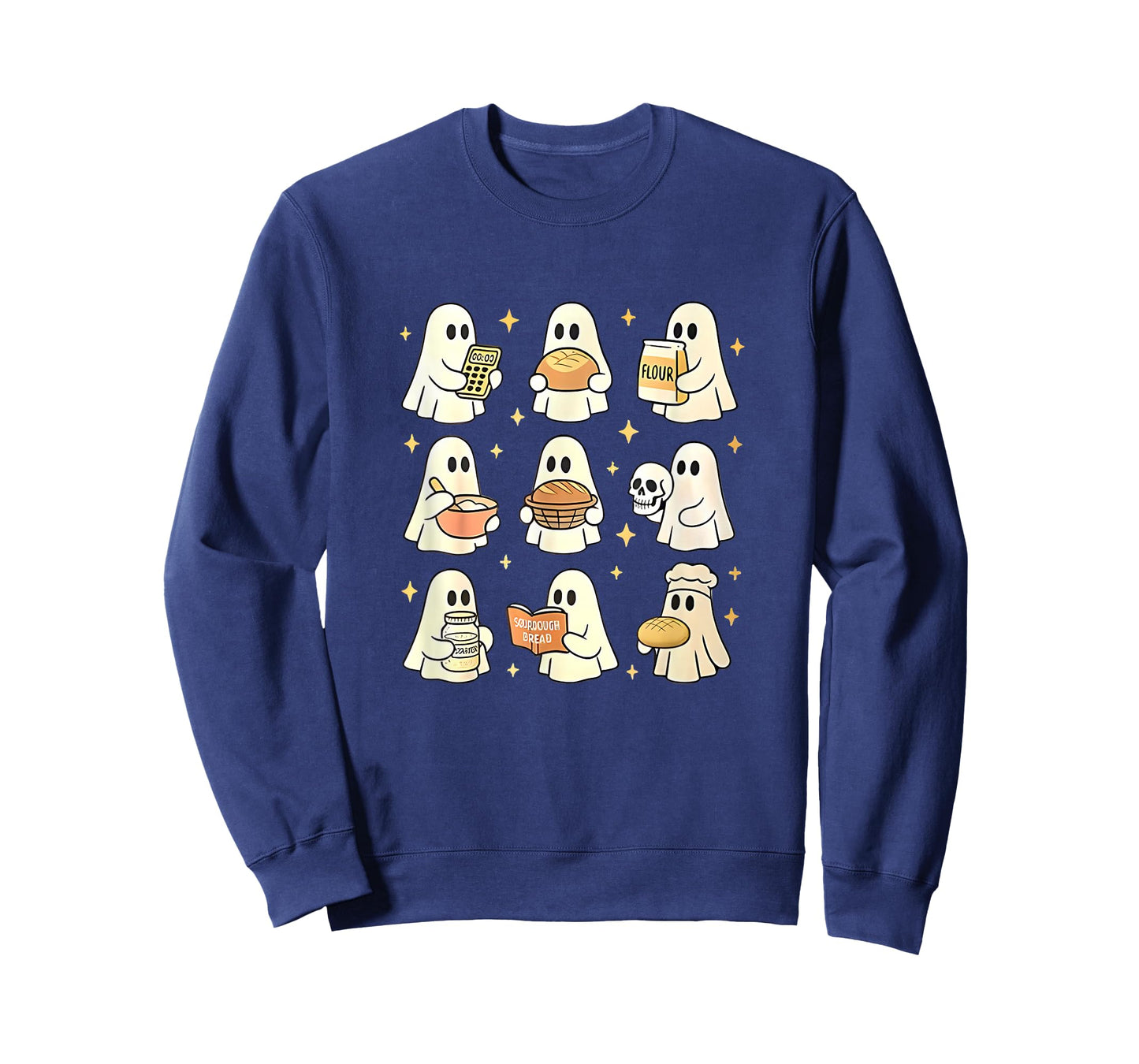Cute Ghosts Baking Sourdough Bread Halloween Theme T-Shirt