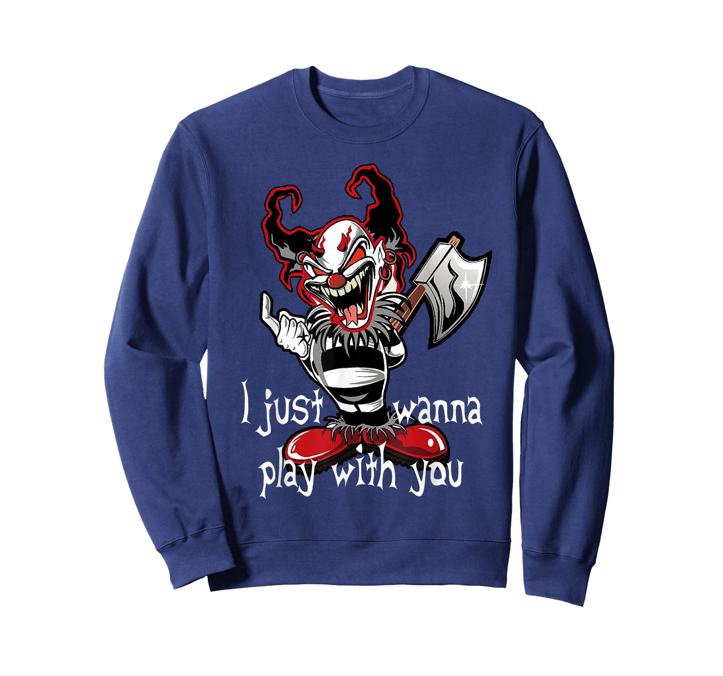Evil Clown Horror Killer I Just Wanna Play Scary Halloween T-Shirt