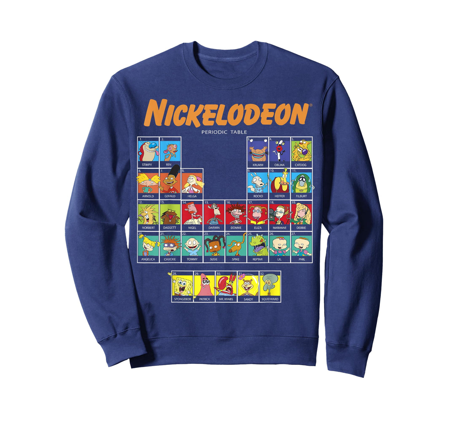 Nickelodeon Periodic Table Of Characters T-Shirt