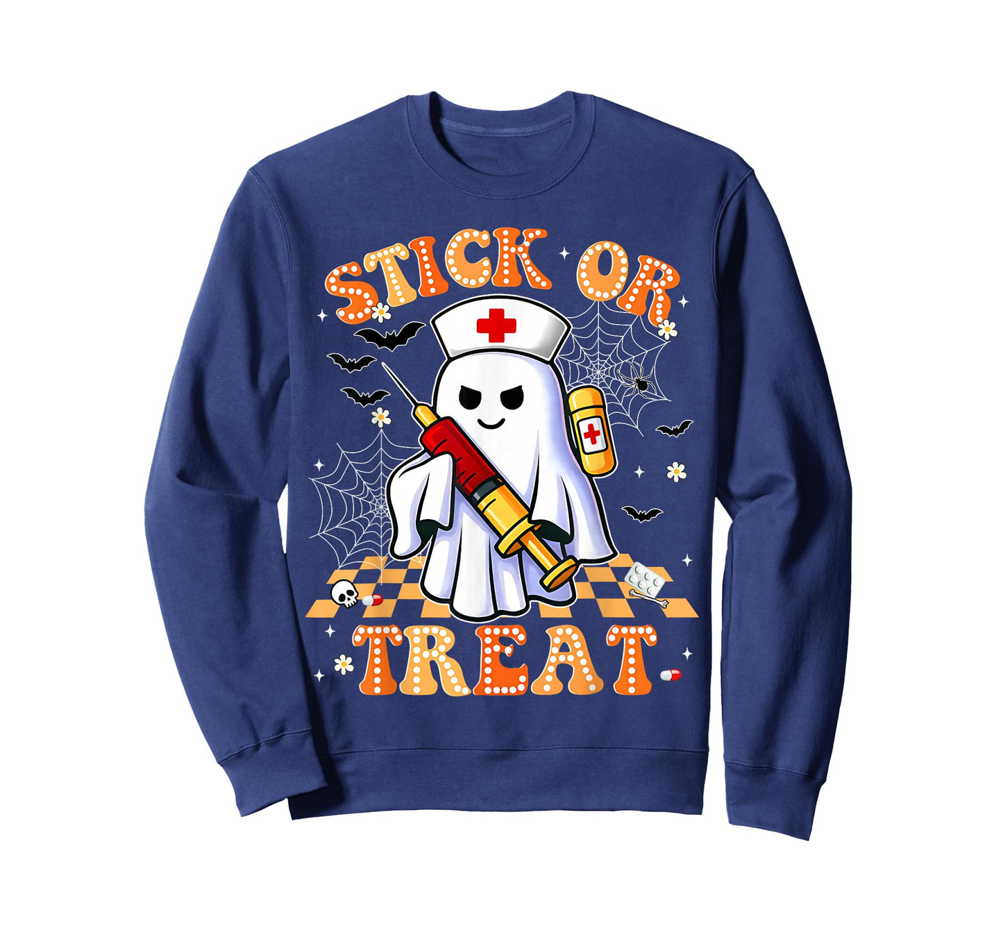 Funny Trick Or Treat Boo Nurse Halloween Costumes Men Women T-Shirt